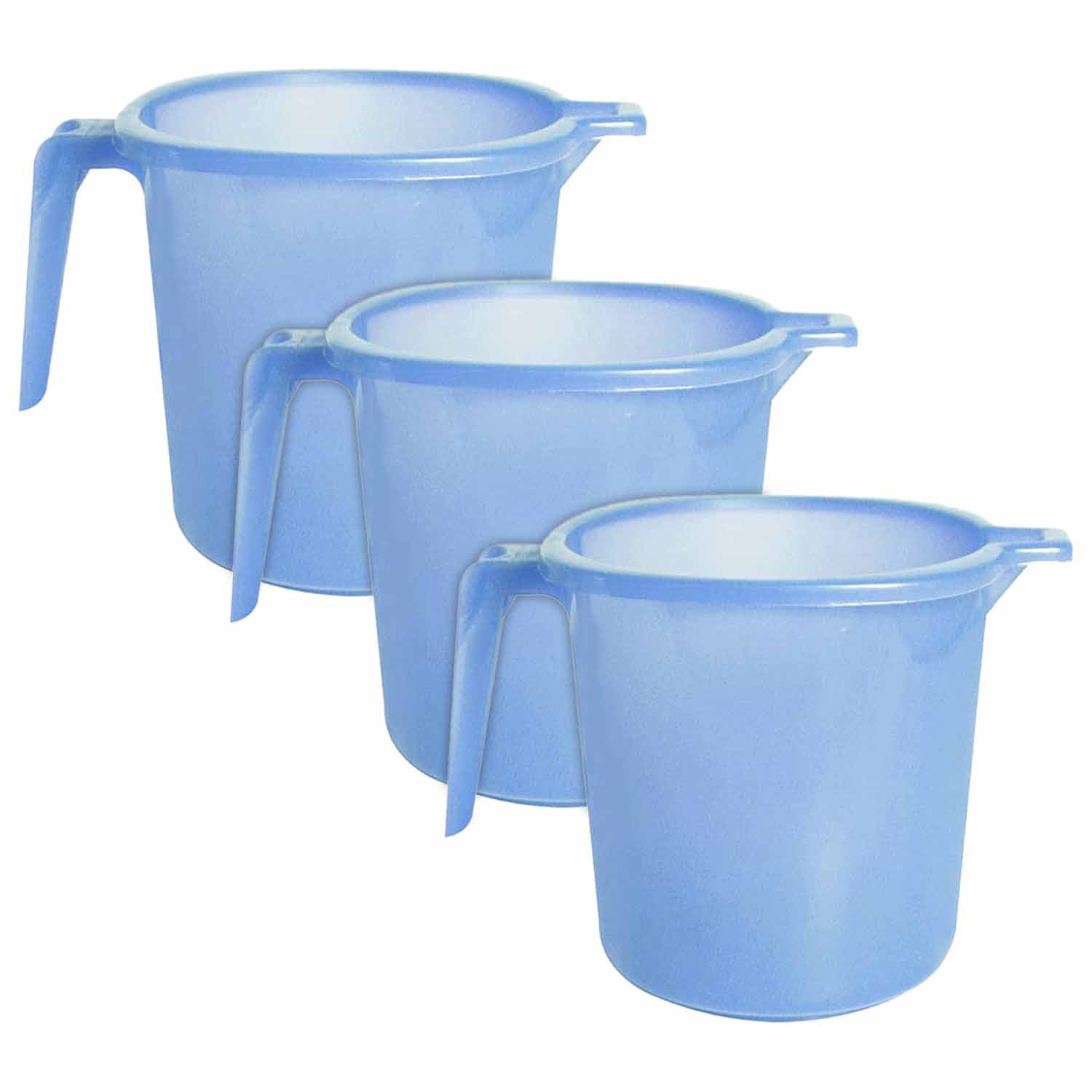 Kuber Industries Tranasparent Small Plastic Bathroom Mug, 1 Litre-(Blue)