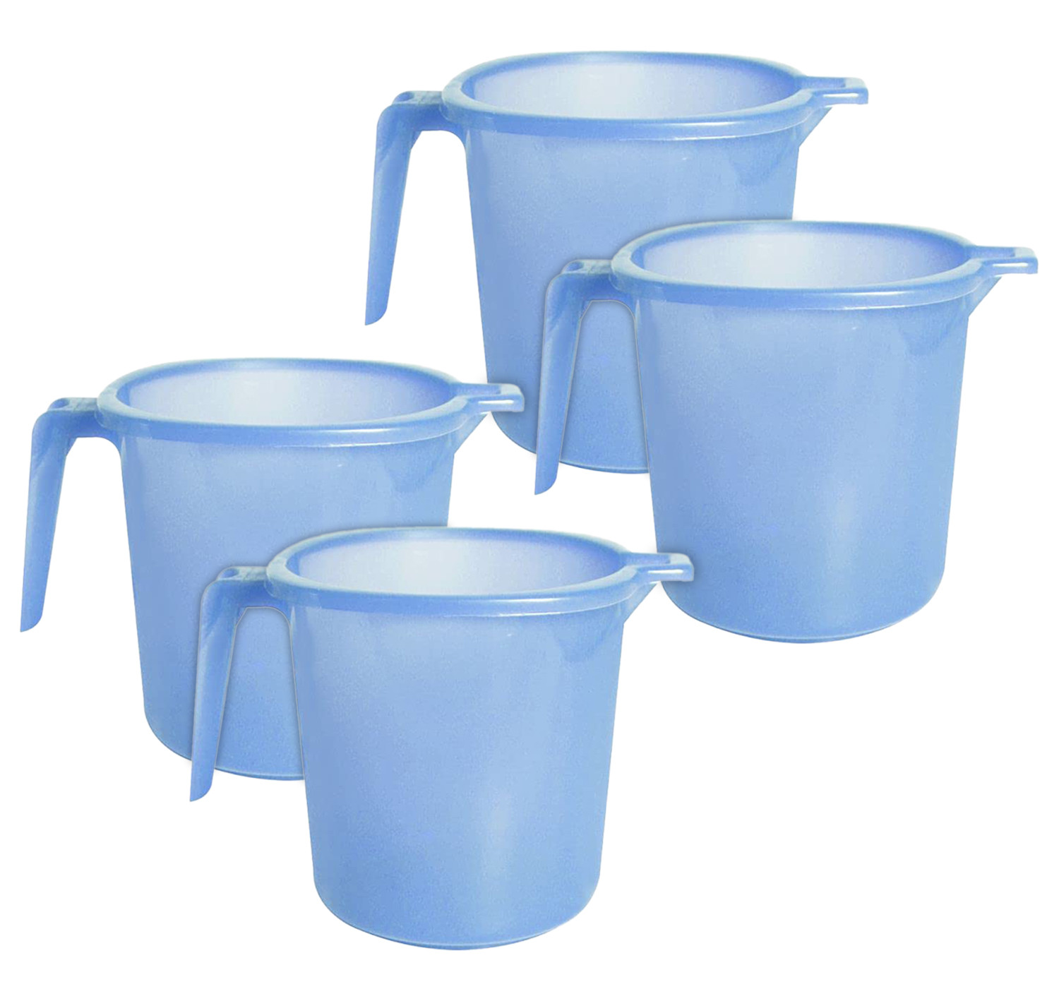 Kuber Industries Tranasparent Small Plastic Bathroom Mug, 1 Litre-(Blue)