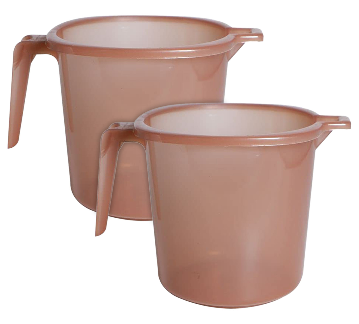 Kuber Industries Tranasparent Small Plastic Bathroom Mug, 1 Litre-(Brown)