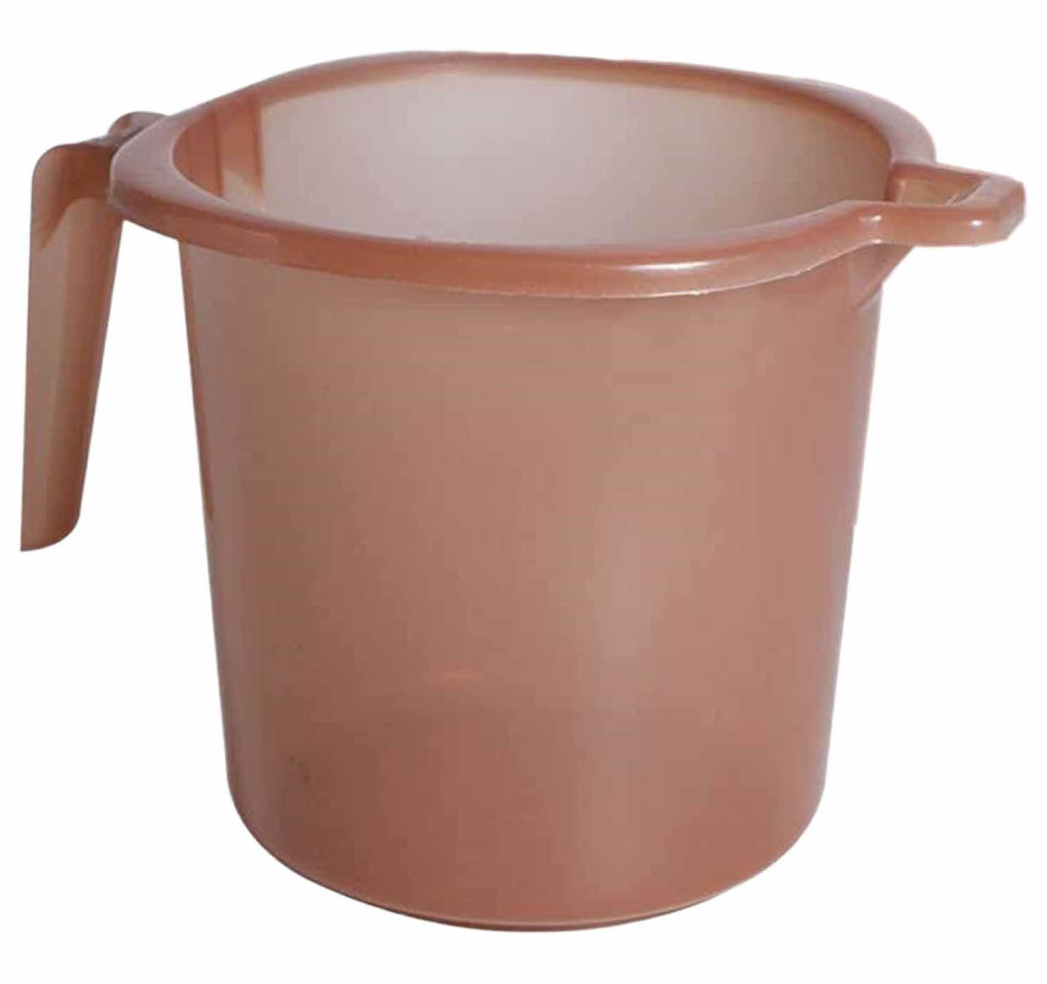 Kuber Industries Tranasparent Small Plastic Bathroom Mug, 1 Litre-(Brown)