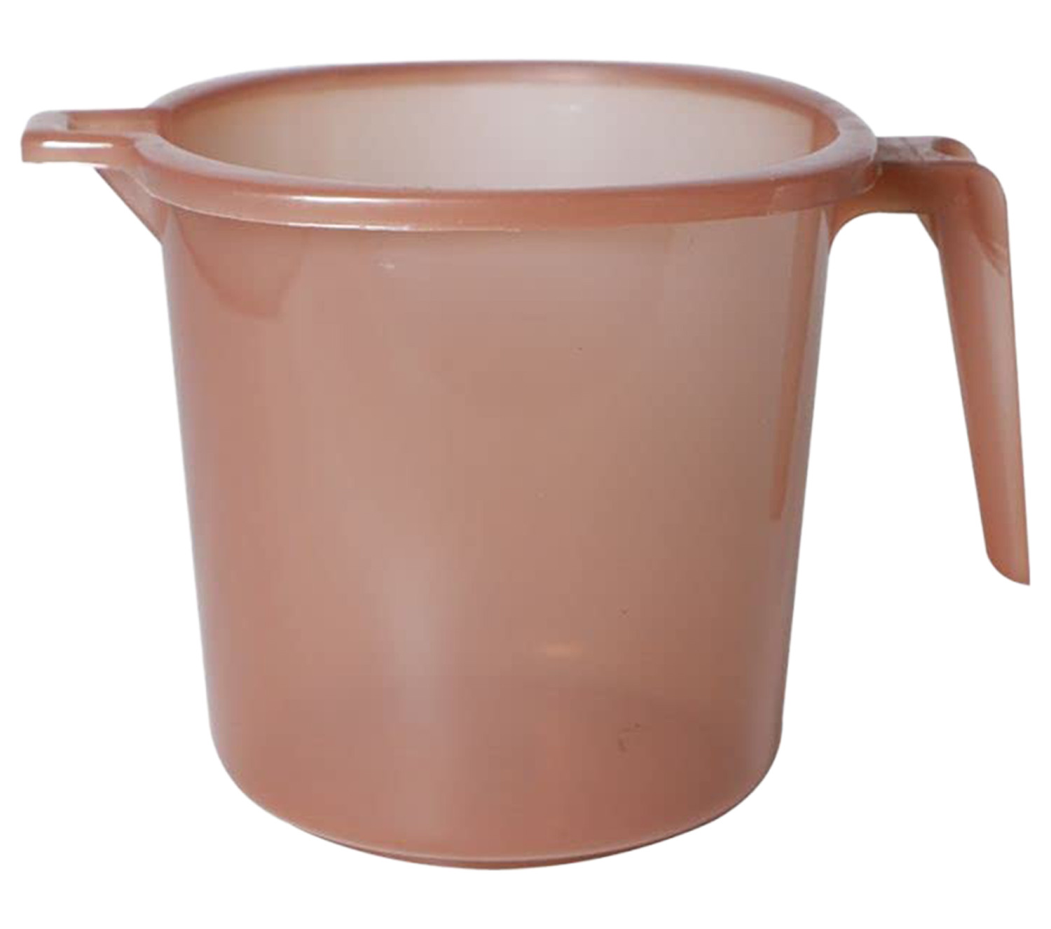 Kuber Industries Tranasparent Small Plastic Bathroom Mug, 1 Litre-(Brown)