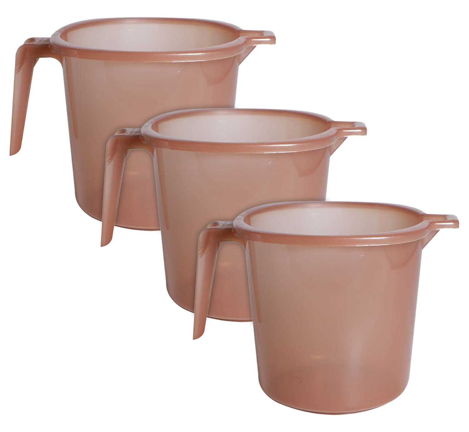 Kuber Industries Tranasparent Small Plastic Bathroom Mug, 1 Litre-(Brown)