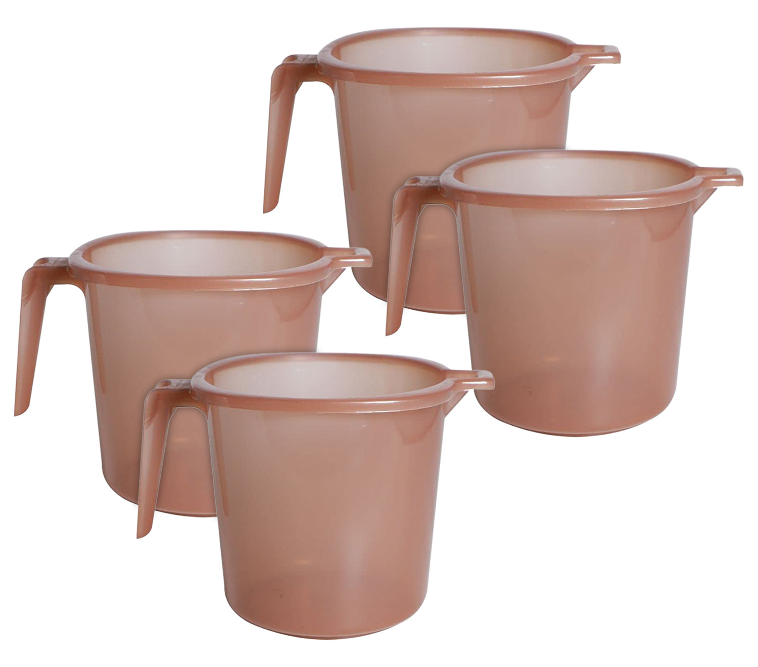 Kuber Industries Tranasparent Small Plastic Bathroom Mug, 1 Litre-(Brown)