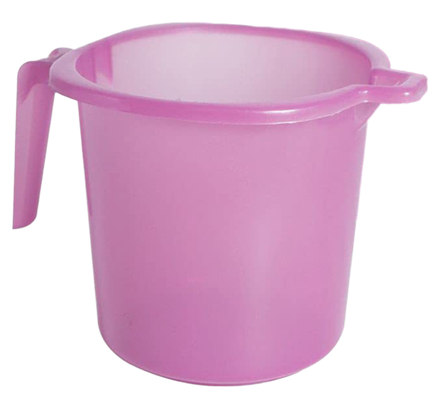 Kuber Industries Tranasparent Small Plastic Bathroom Mug, 1 Litre-(Pink)