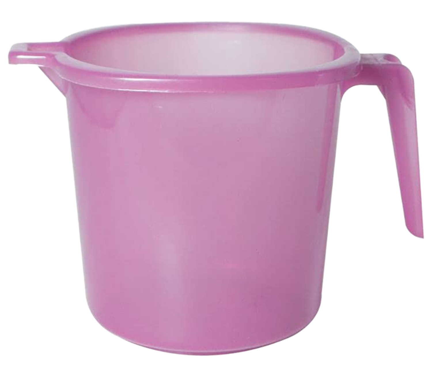 Kuber Industries Tranasparent Small Plastic Bathroom Mug, 1 Litre-(Pink)
