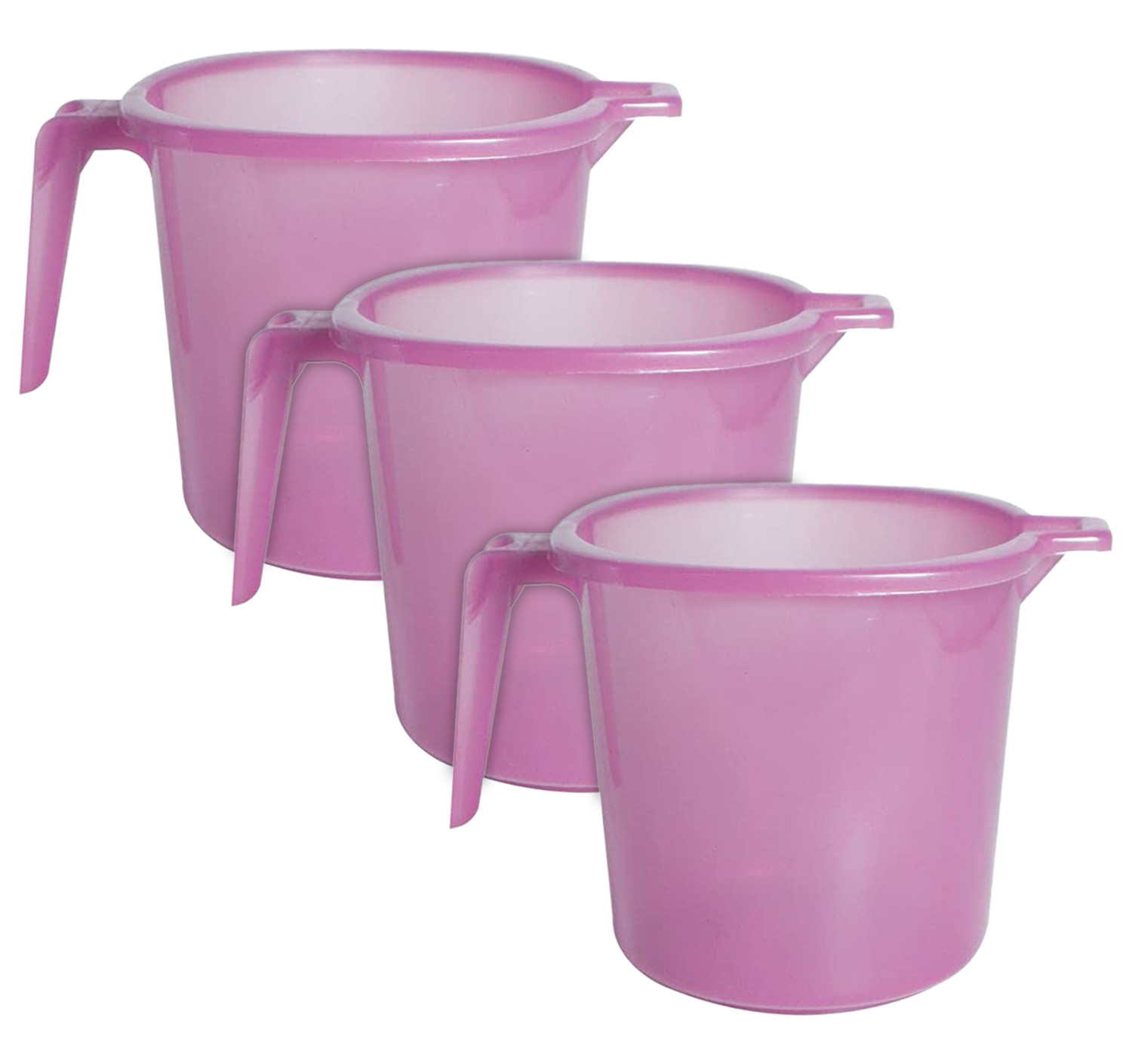 Kuber Industries Tranasparent Small Plastic Bathroom Mug, 1 Litre-(Pink)