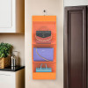 Kuber Industries Transparent Non-Woven Hanging Purse Organiser for Wardrobe with 6 Large Pockets | Space Saving &amp; Dustproof Bags Organizer for Ladies Handbags | Orange