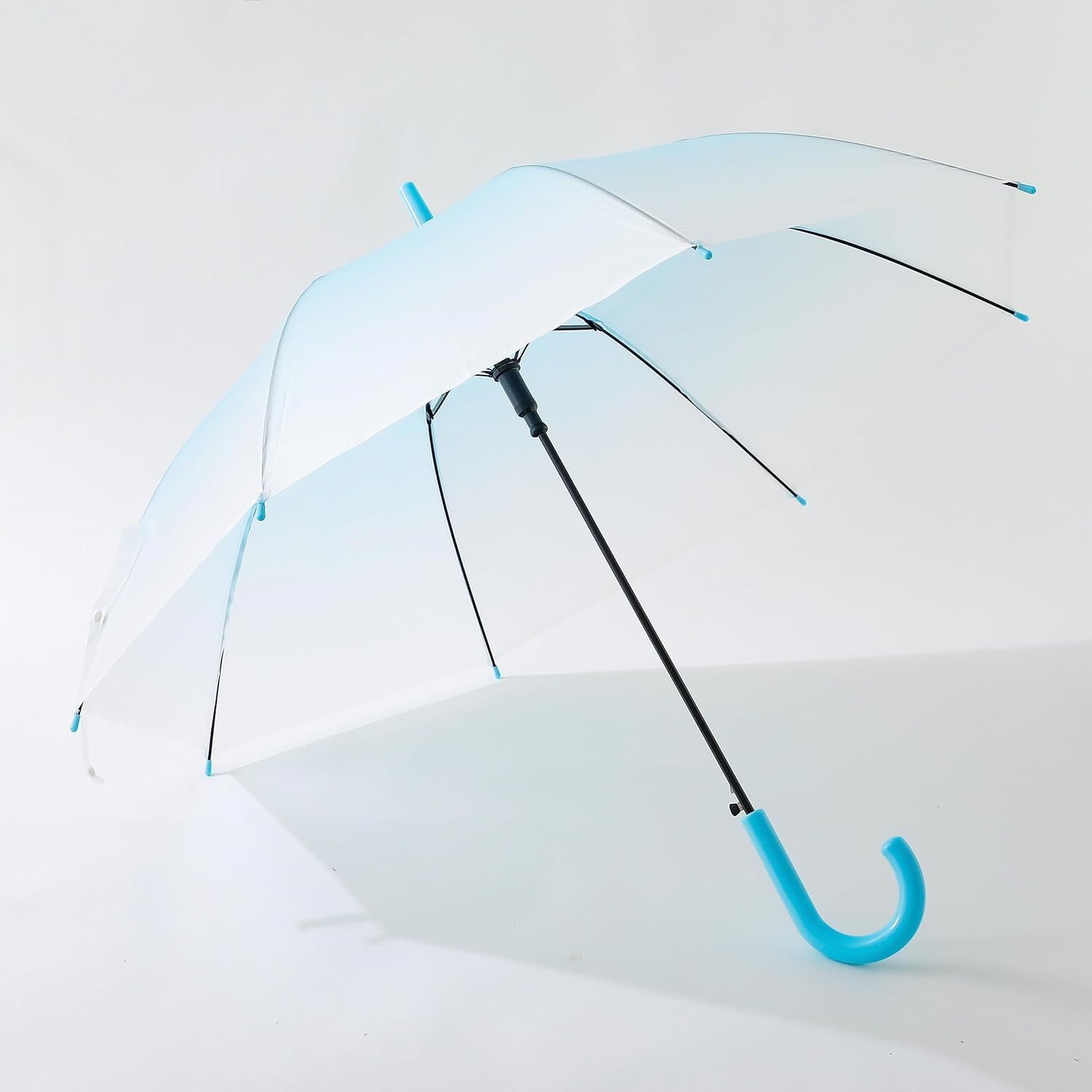 Kuber Industries Transparent Umbrella For Men & Women|Automatic Umbrella For Rain (Blue)
