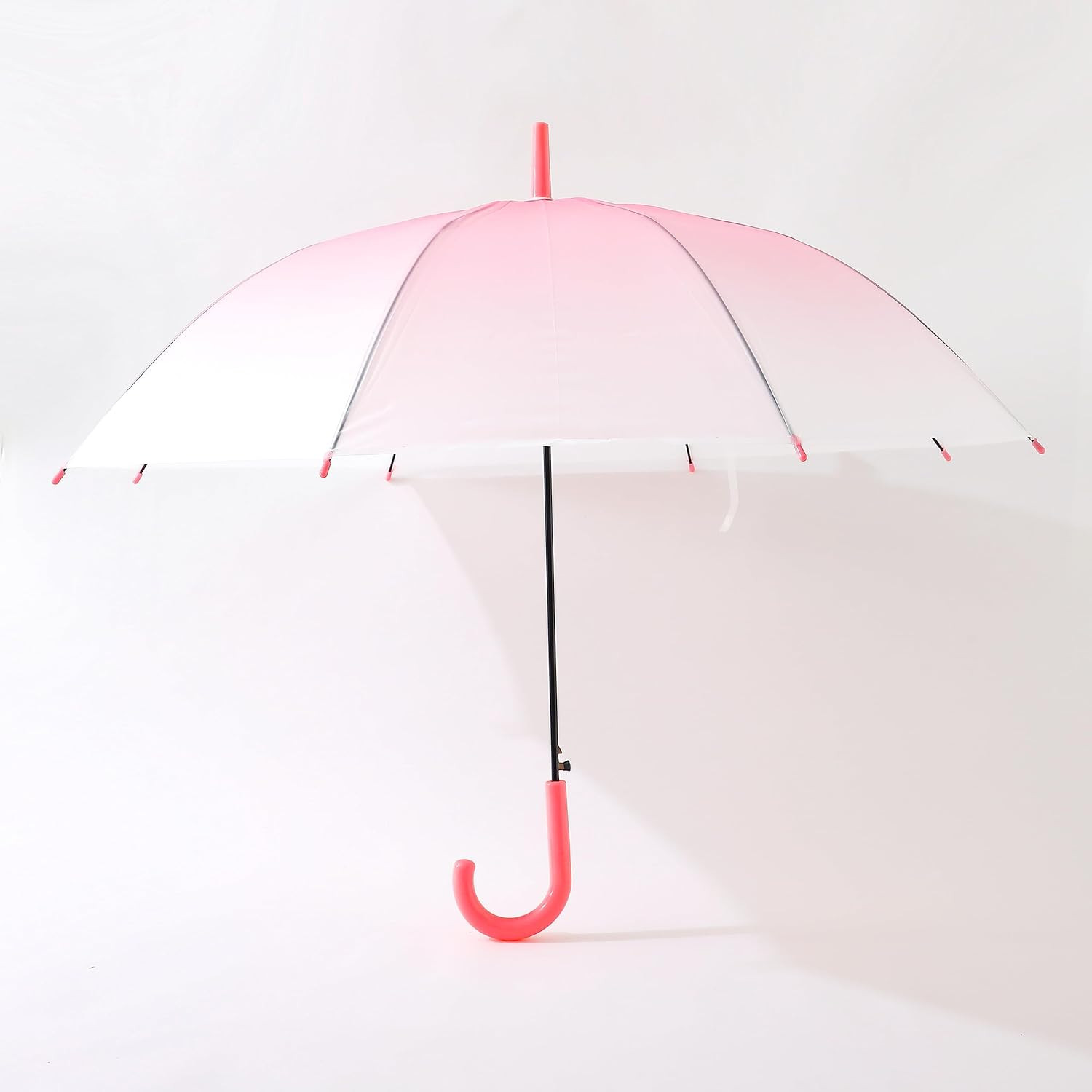 Kuber Industries Transparent Umbrella For Men & Women|Automatic Umbrella For Rain (Pink)