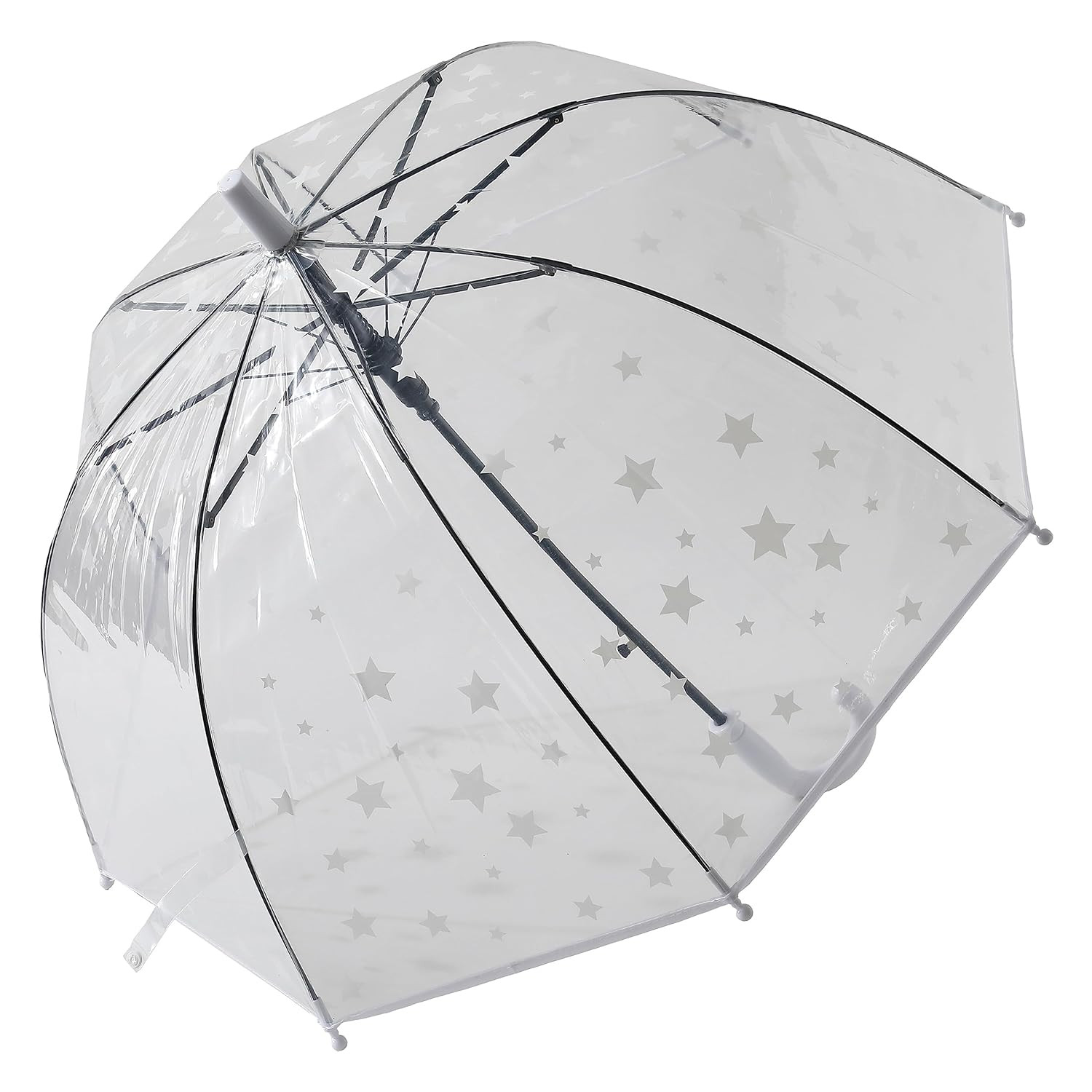 Kuber Industries Transparent Umbrella For Men & Women|Automatic Umbrella For Rain (White)