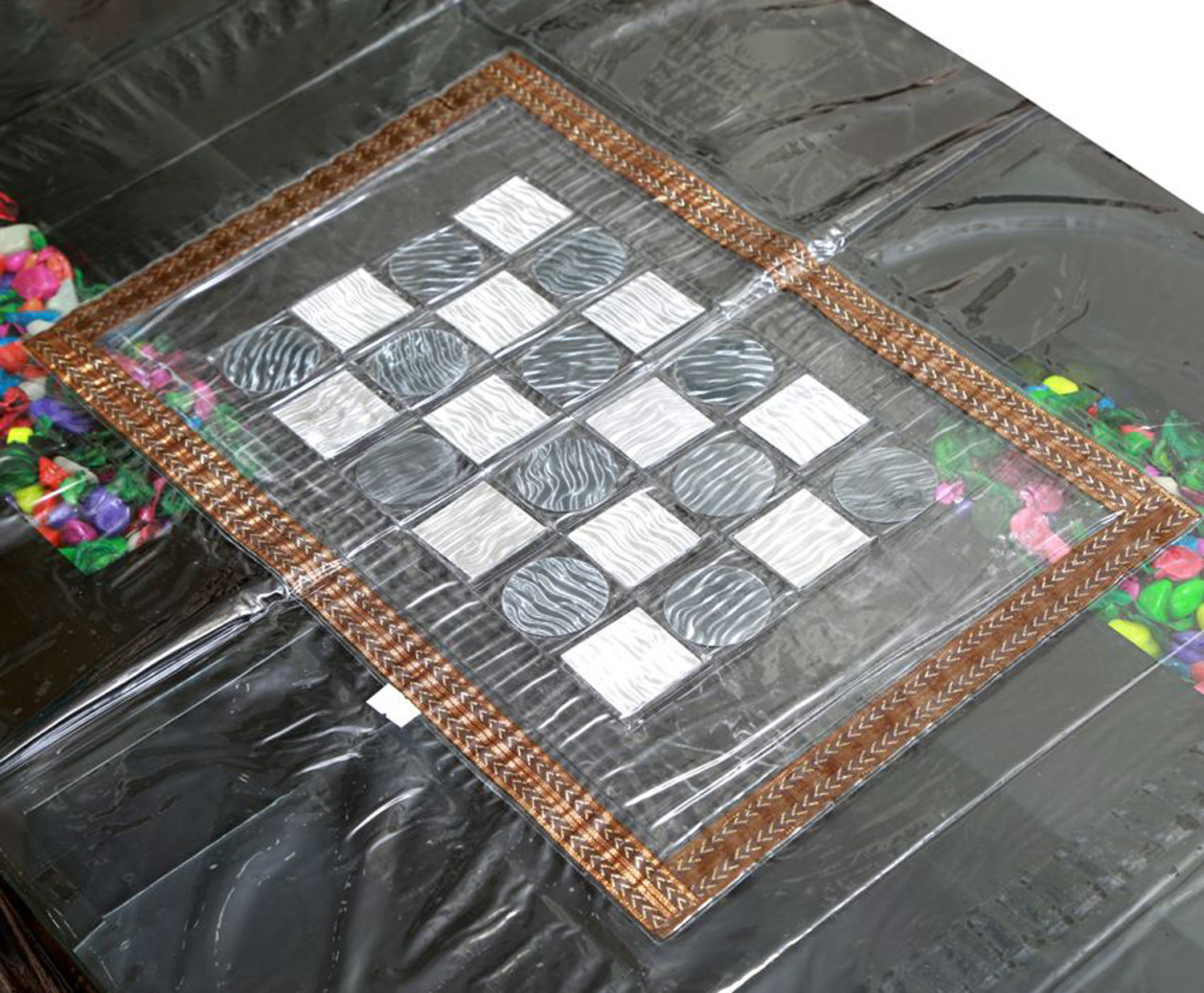 Kuber Industries Transparent Vinyl PVC Rectangle Table Cloth Protector Oil Spill Proof Wipe Clean Table Cover for Dining Table, Parties & Camping, 60 X 90 Inches (Brown)