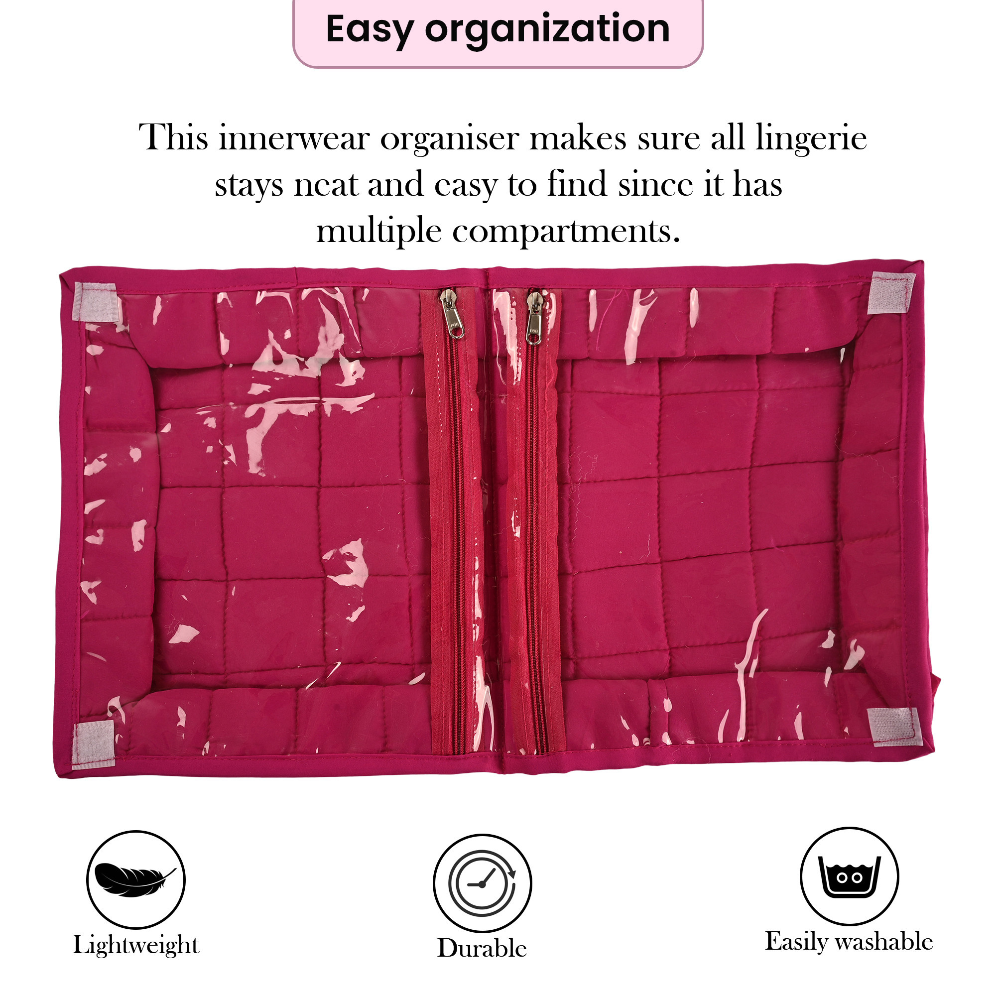 Kuber Industries Travel Kit For Toiletries  Polka Dots Bathroom Toiletry Organiser  Vanity Storage BagPouch For Women  Pink