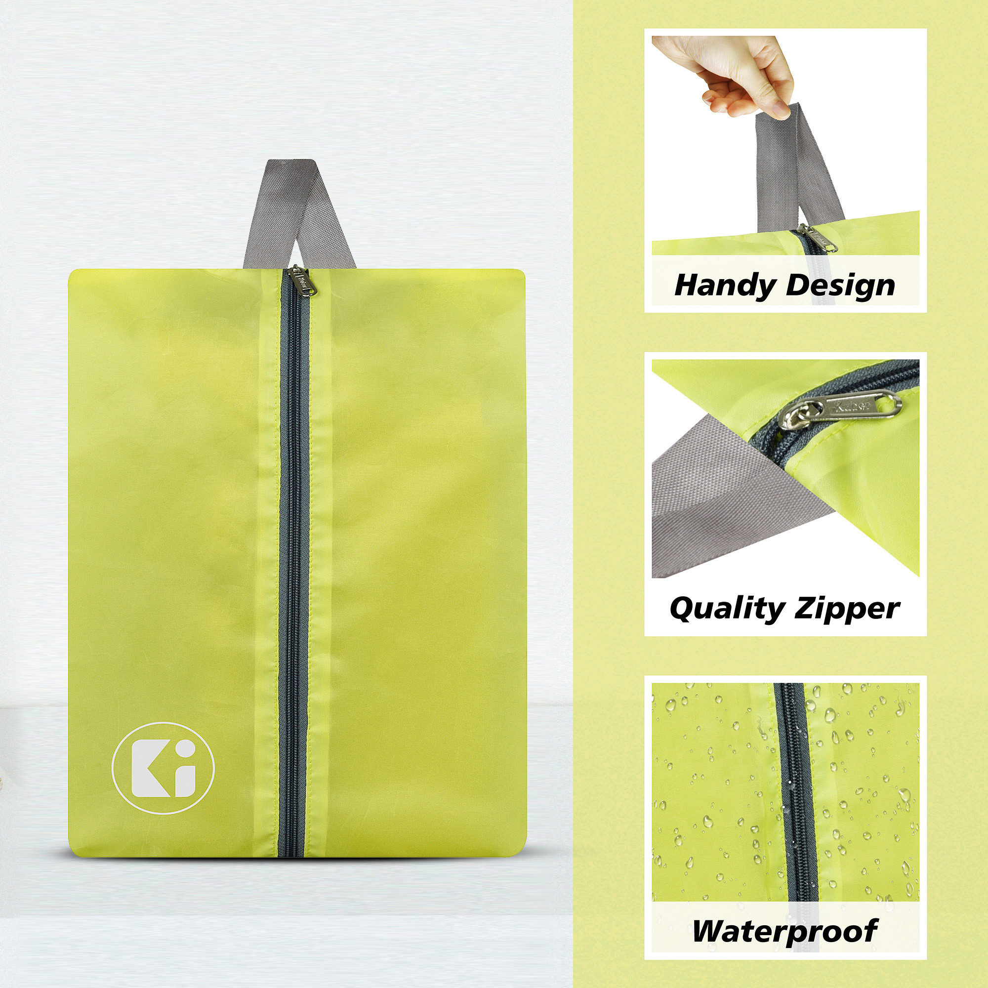 Kuber Industries Travel Organizer | Travel Shoe Carrying Bag | Toiletry Pouch with Zipper | Shoe Cover for Travel-Hiking-Adventure | Multipurpose Storage Organizer Bag | Yellow