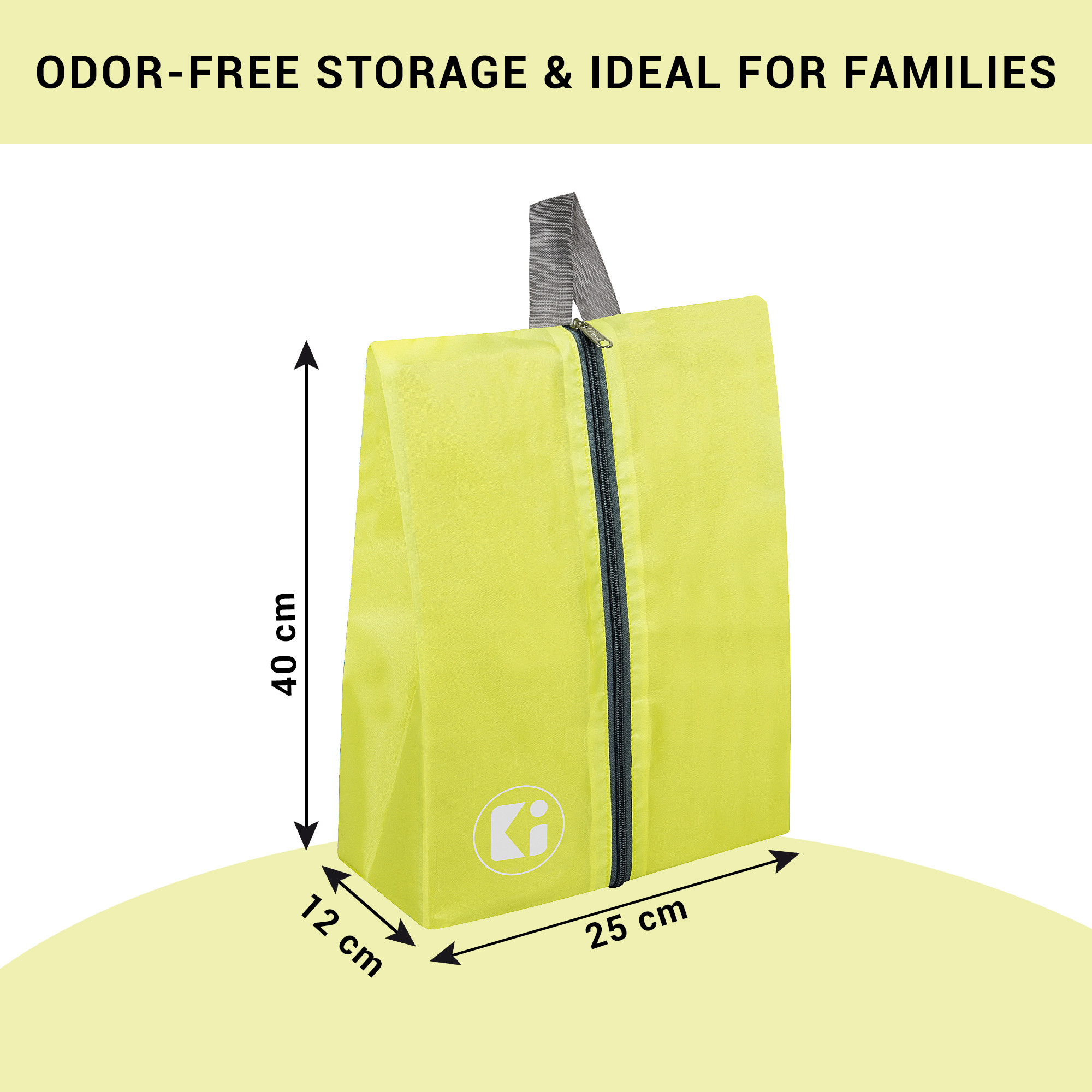 Kuber Industries Travel Organizer | Travel Shoe Carrying Bag | Toiletry Pouch with Zipper | Shoe Cover for Travel-Adventure | Multipurpose Storage Organizer Bag | Yellow & Gray