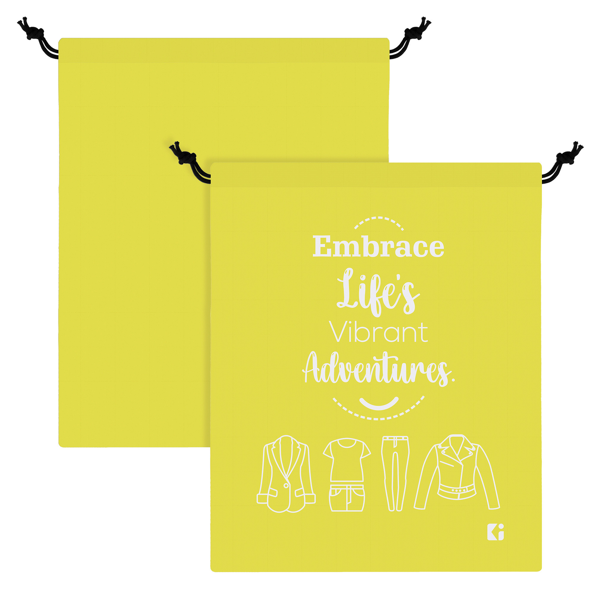 Kuber Industries Travel Organizer Combo Set | Cloth Storage Bags Set | Water-Resistant Organizer for Shoe-Garments-Laundry-Lingerie | Cloth Carrying Bag | Small-Medium-Large | Yellow