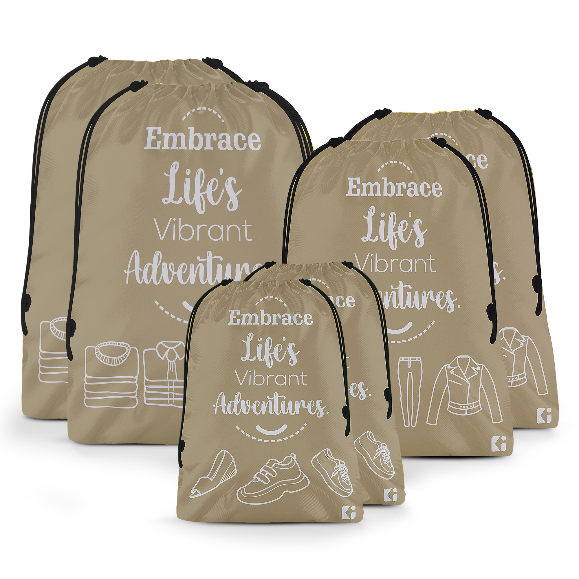 Kuber Industries Travel Organizer Combo Set | Cloth Storage Bags Set | Water-Resistant Organizer for Shoe-Garments-Laundry-Lingerie | Cloth Carrying Bag | Small-Medium-Large | Brown