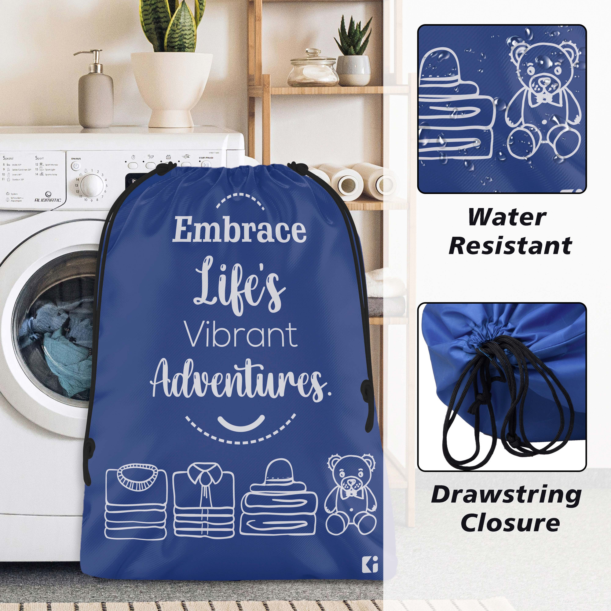 Kuber Industries Travel Organizer Combo Set | Storage Bags Set | Water-Resistant Organizer for Shoe-Garments-Laundry-Lingerie | Cloth Carrying Bag | Small-Medium-Large | Royal Blue
