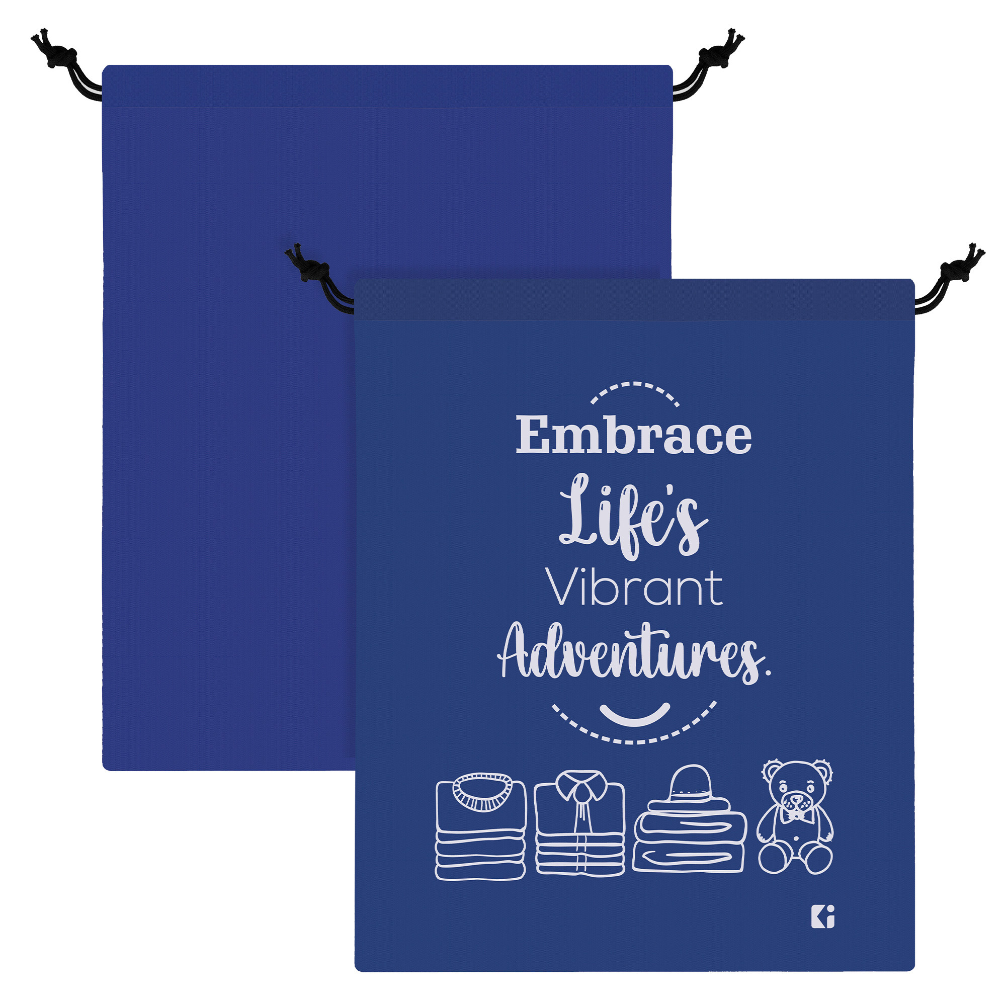 Kuber Industries Travel Organizer Combo Set | Storage Bags Set | Water-Resistant Organizer for Shoe-Garments-Laundry-Lingerie | Cloth Carrying Bag | Small-Medium-Large | Royal Blue