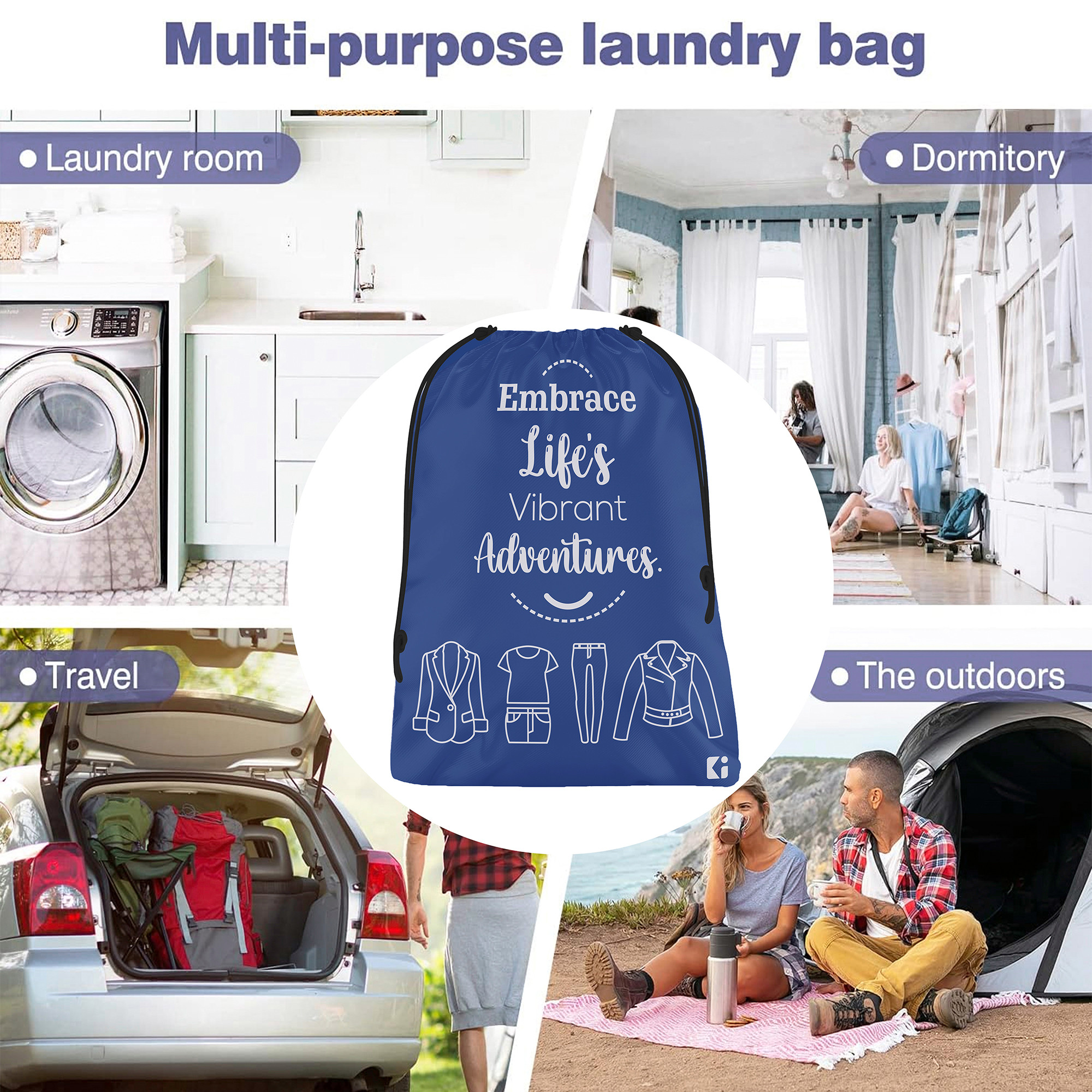Kuber Industries Travel Organizer Combo Set | Storage Bags Set | Water-Resistant Organizer for Shoe-Garments-Laundry-Lingerie | Cloth Carrying Bag | Small-Medium-Large | Royal Blue