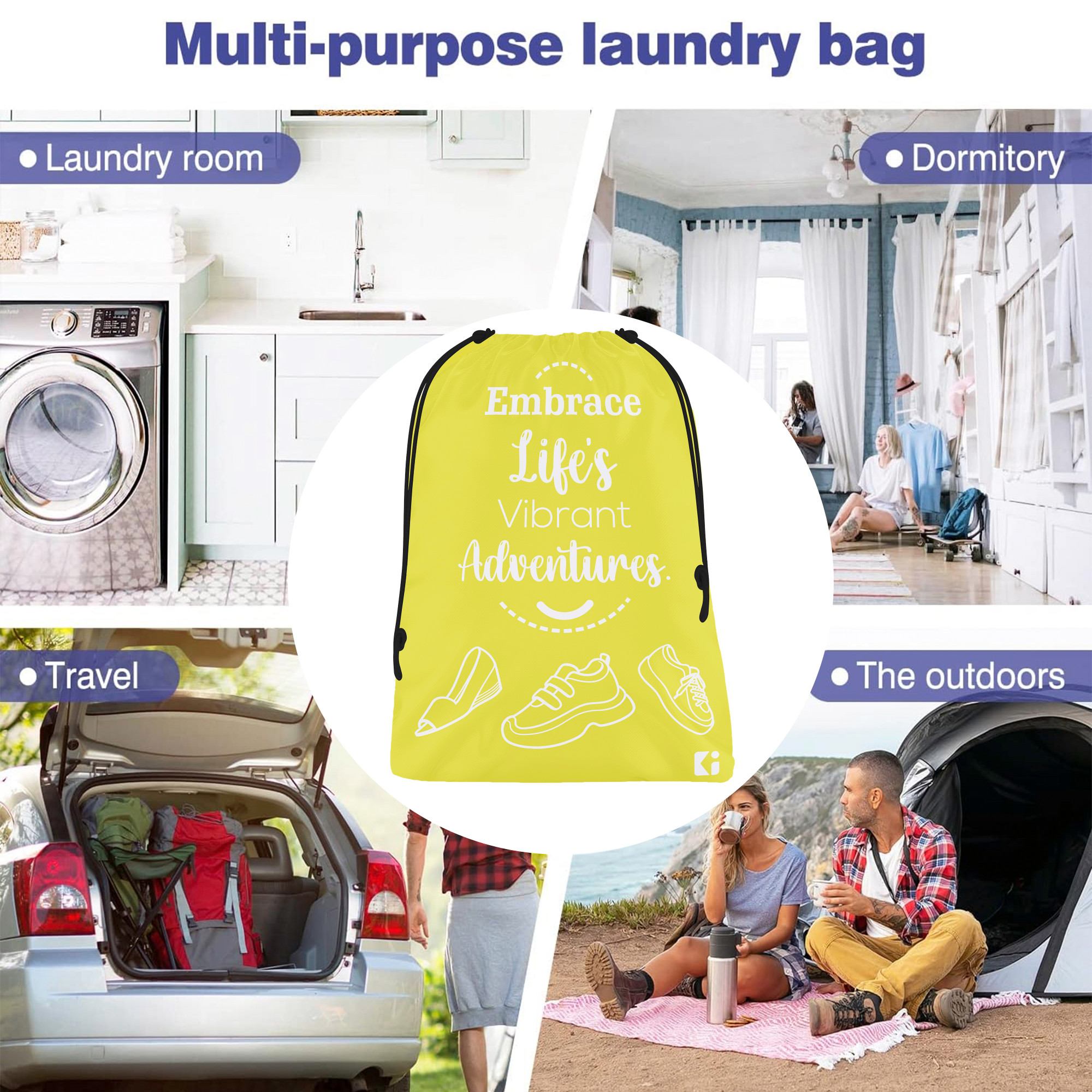 Kuber Industries Travel Packing Bags for Clothes | Travel Pouches | Packing Cubes Travel Organizer | Organizer Bags for Travel-Hiking-Adventure | Laundry-Toiletry Bag | Small | Yellow