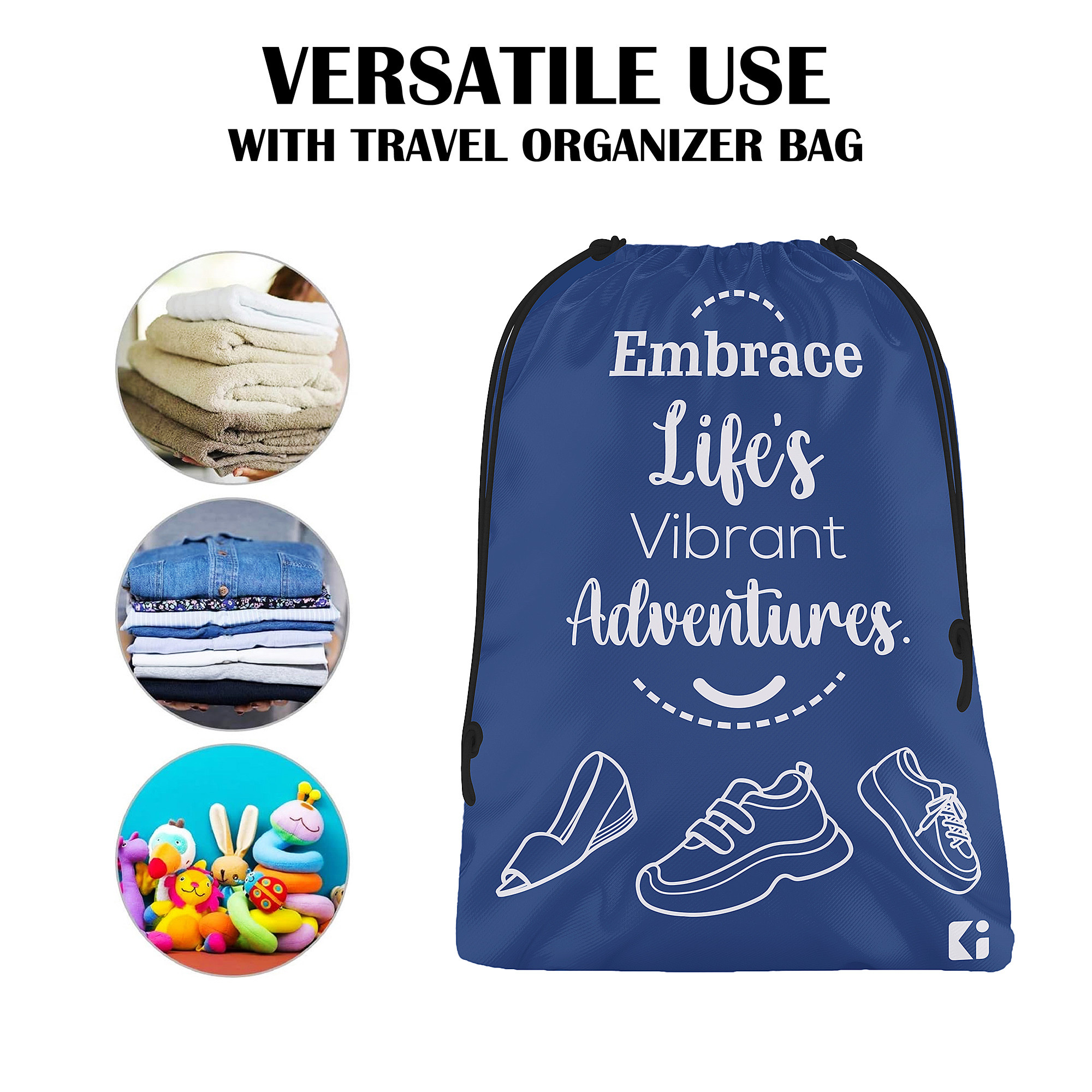 Kuber Industries Travel Packing Bags for Clothes | Travel Pouches | Packing Cubes Travel Organizer | Organizer Bags for Travel-Hiking-Adventure | Laundry-Toiletry Bag | Small | Royal Blue