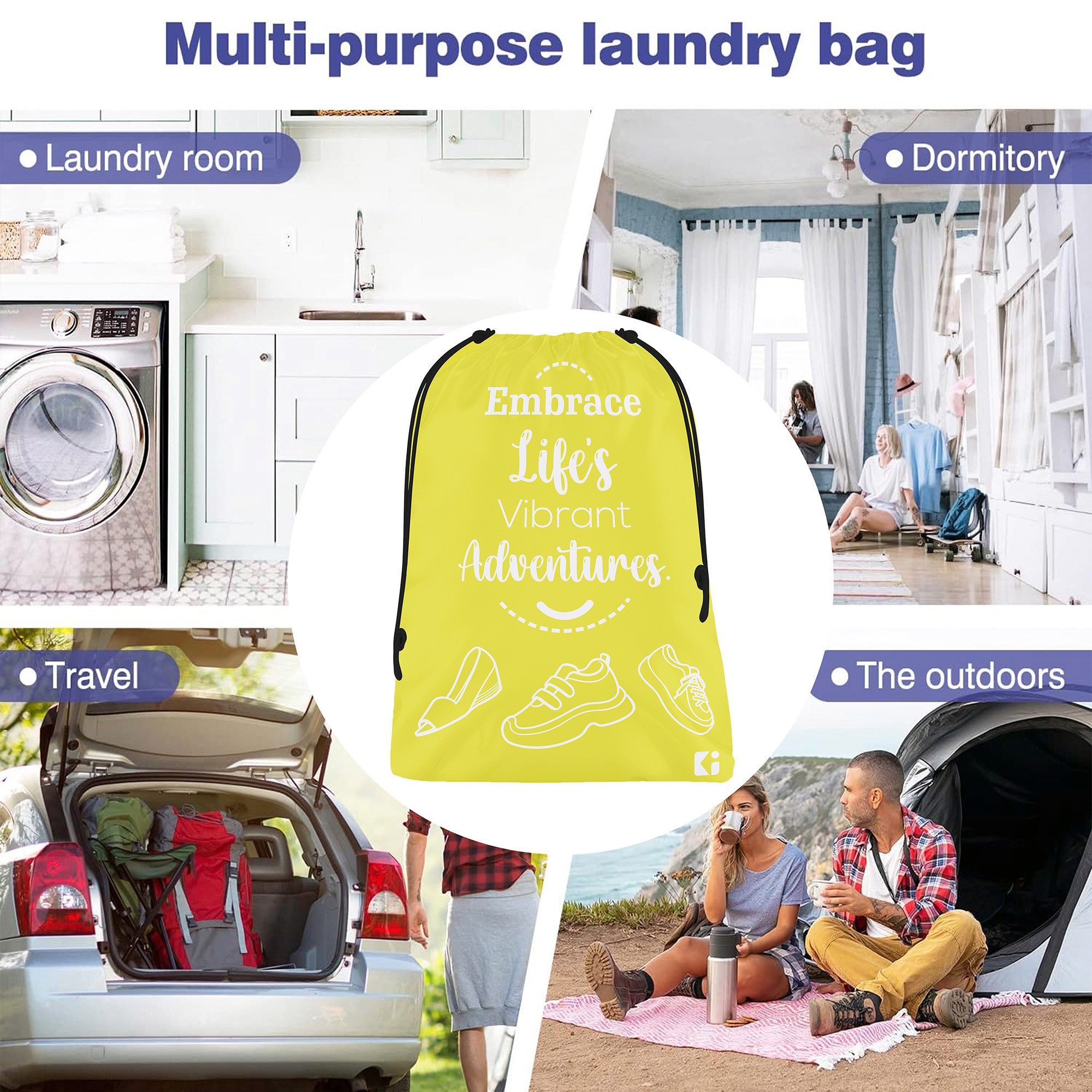 Kuber Industries Travel Packing Bags for Clothes | Travel Pouches | Packing Cubes Travel Organizer | Storage Organizer for Travel-Hiking-Adventure | Laundry Bag | Small | Yellow & Brown