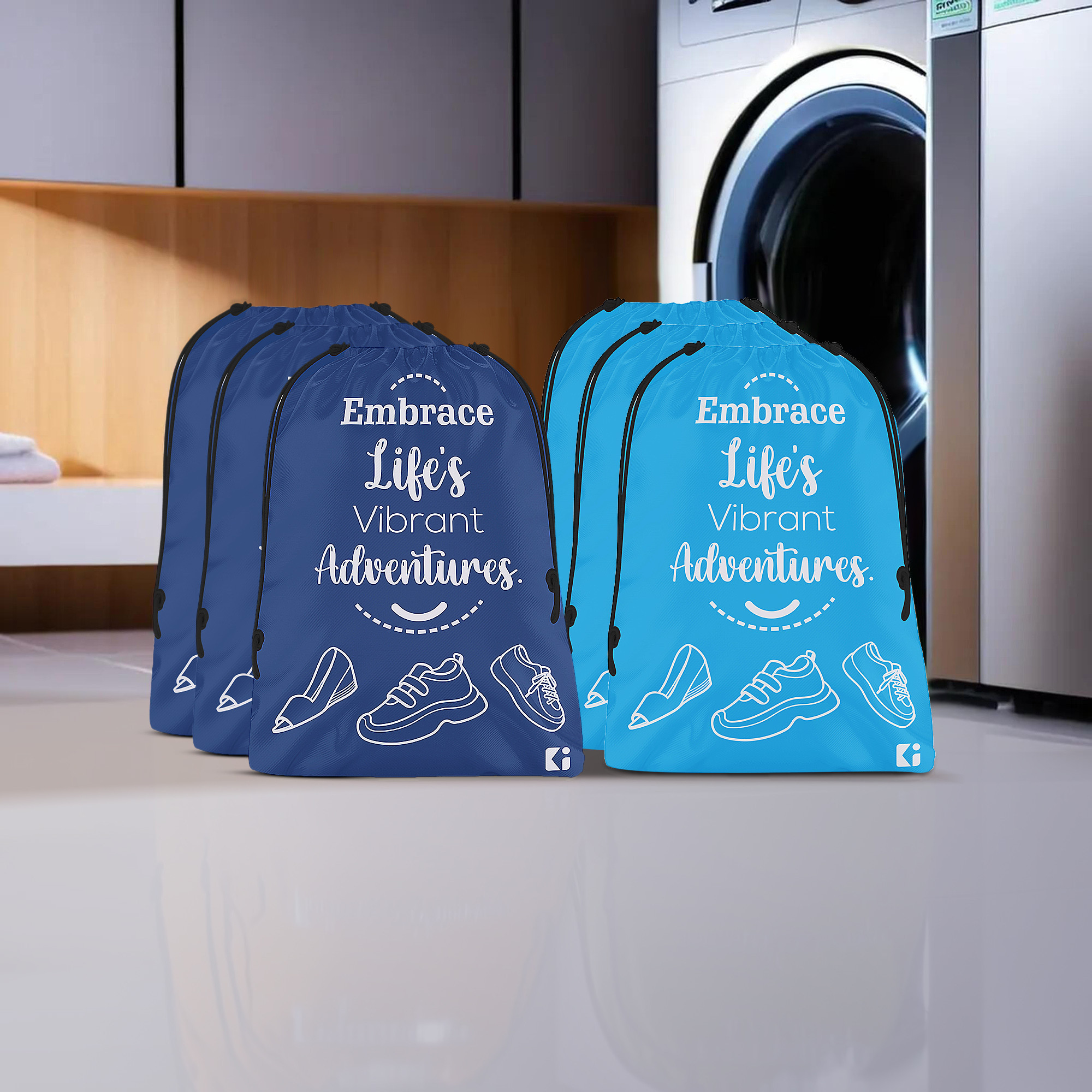 Kuber Industries Travel Packing Bags for Clothes | Travel Pouches | Packing Cubes Travel Organizer | Storage Organizer for Travel-Hiking-Adventure | Laundry Bag | Small | Sky & Royal Blue