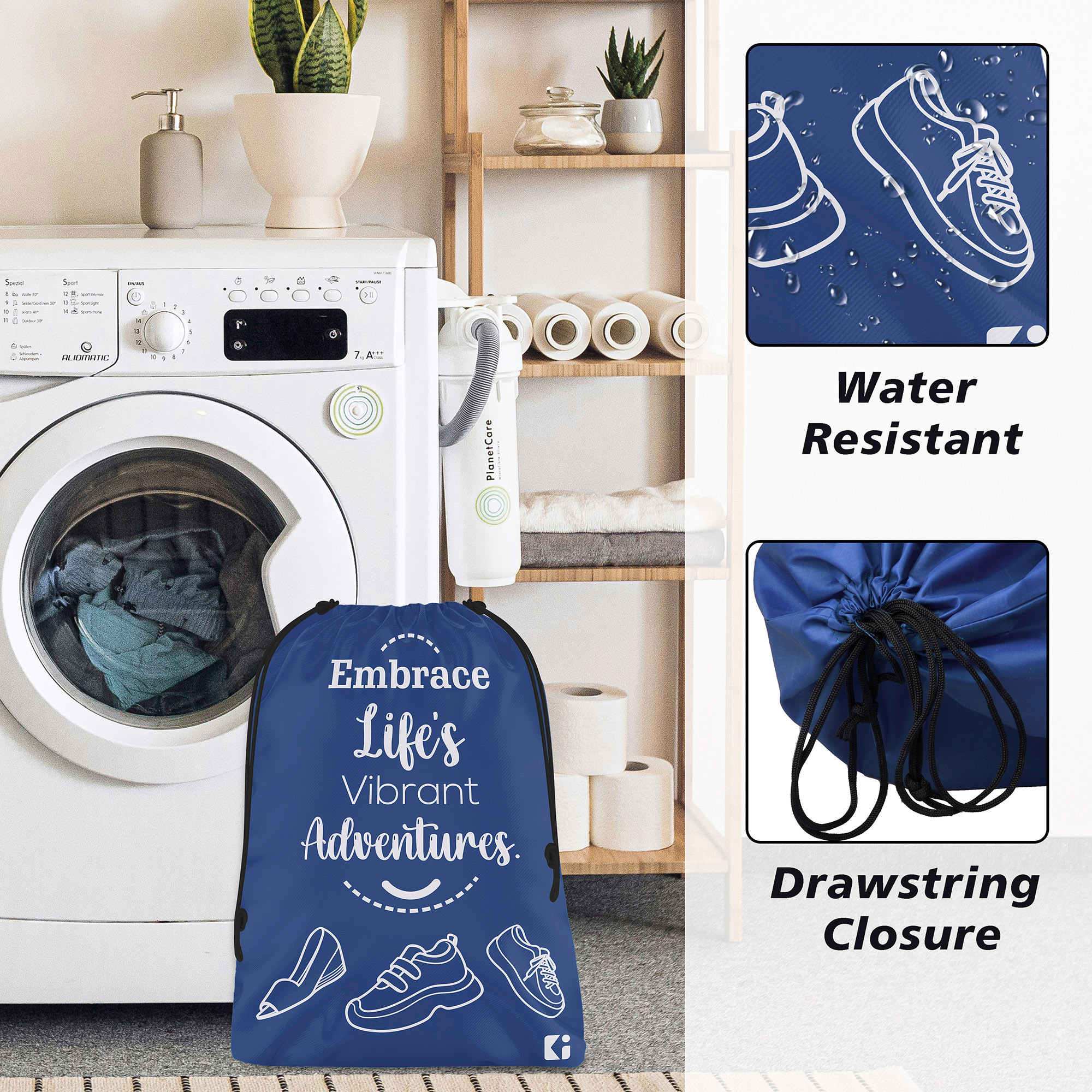 Kuber Industries Travel Packing Bags for Clothes | Travel Pouches | Packing Cubes Travel Organizer | Storage Organizer for Travel-Hiking-Adventure | Laundry Bag | Small | Sky & Royal Blue