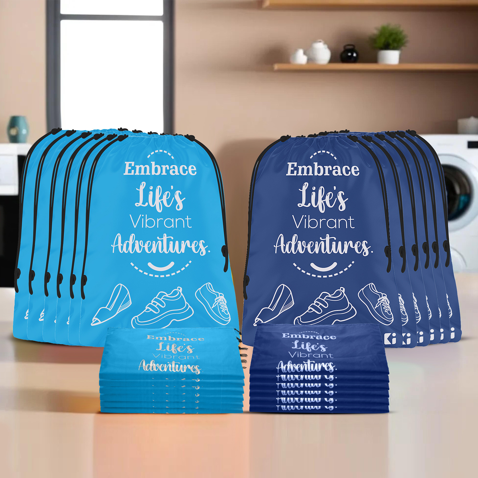 Kuber Industries Travel Packing Bags for Clothes | Travel Pouches | Packing Cubes Travel Organizer | Storage Organizer for Travel-Hiking-Adventure | Laundry Bag | Small | Sky & Royal Blue