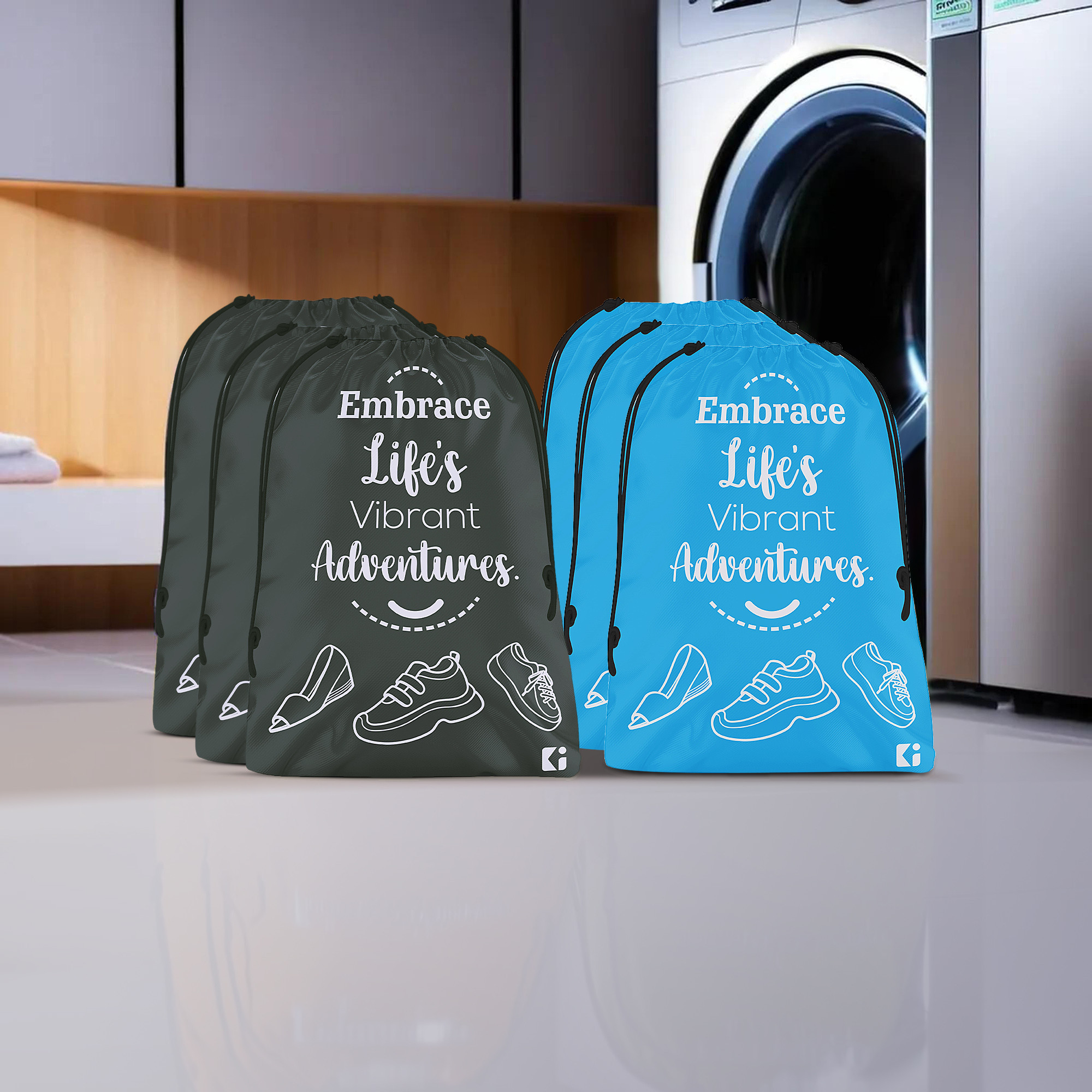Kuber Industries Travel Packing Bags for Clothes | Travel Pouches | Packing Cubes Travel Organizer | Storage Organizer for Travel-Hiking-Adventure | Laundry Bag | Small | Sky Blue & Gray