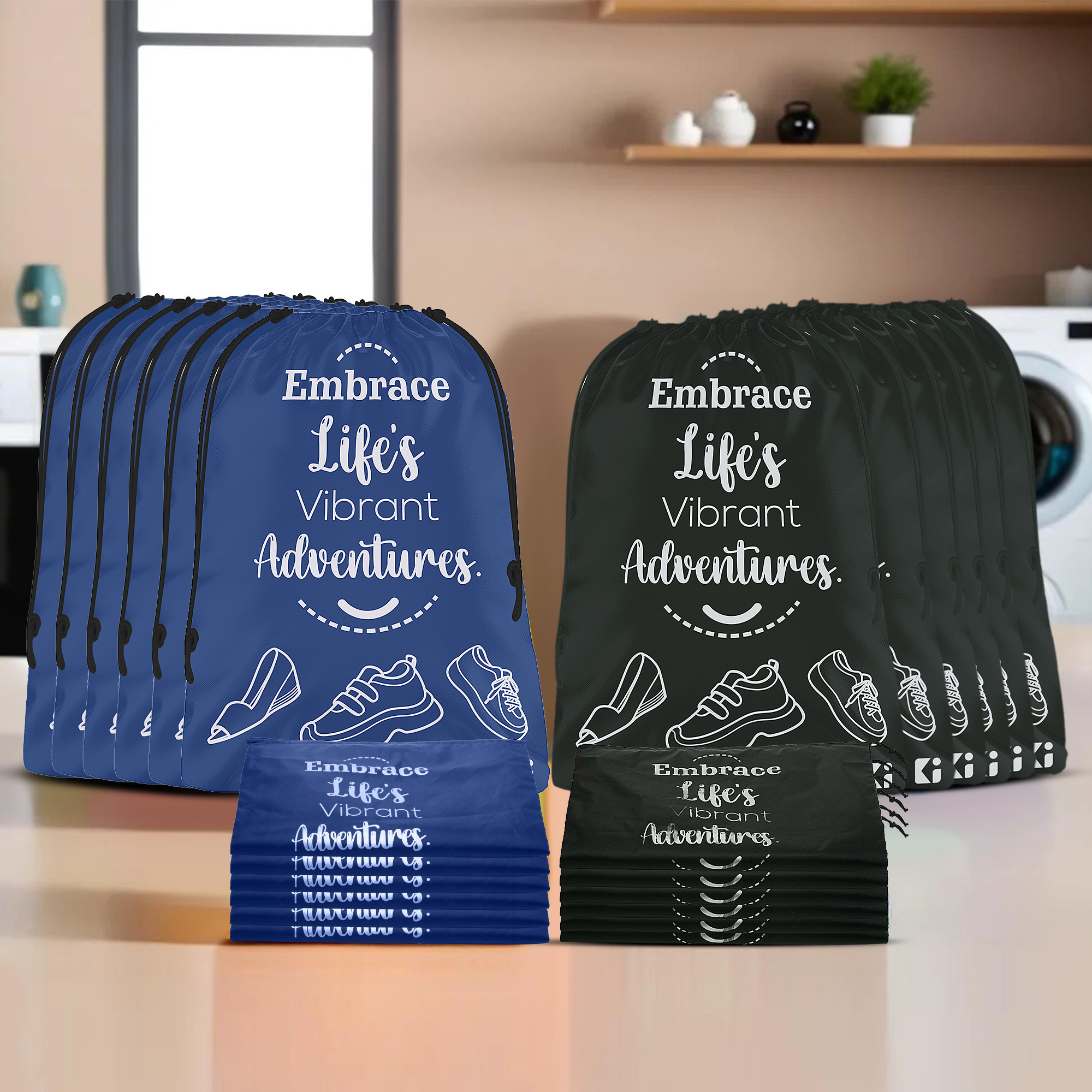 Kuber Industries Travel Packing Bags for Clothes | Travel Pouches | Packing Cubes Travel Organizer | Storage Organizer for Travel-Hiking-Adventure | Laundry Bag | Small | Royal Blue & Black