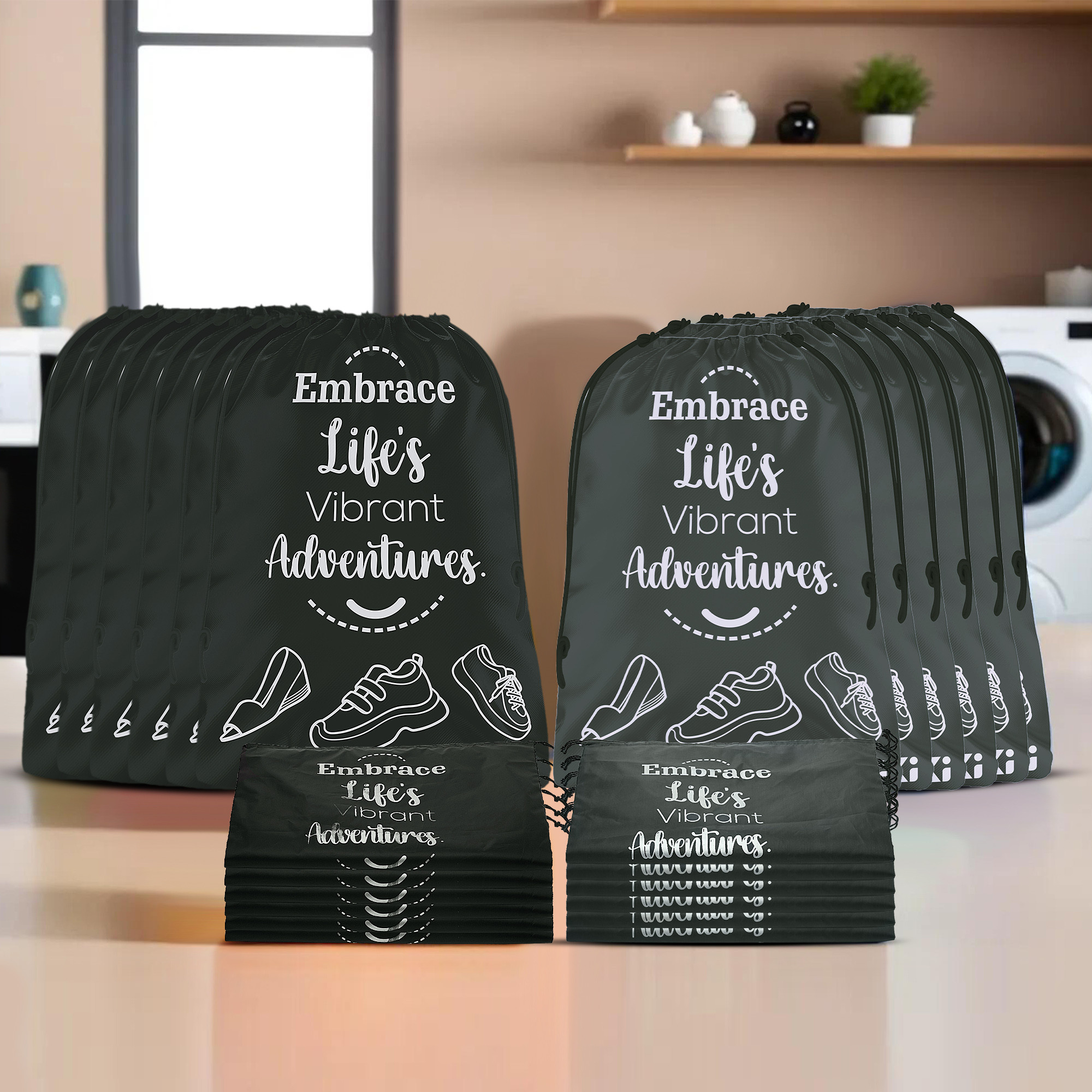 Kuber Industries Travel Packing Bags for Clothes | Travel Pouches | Packing Cubes Travel Organizer | Storage Organizer for Travel-Hiking-Adventure | Laundry Bag | Small | Black & Gray