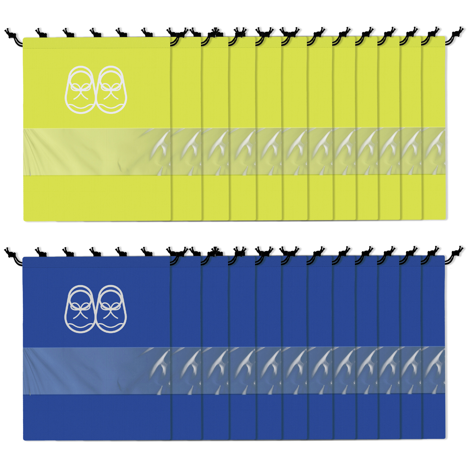Kuber Industries Travel Shoe Organizer | Storage Bags | Travel Carrying Bag | Storage Organizers Set | Shoe Cover with Transparent Window | Shoe Dori Cover | Yellow & Royal Blue