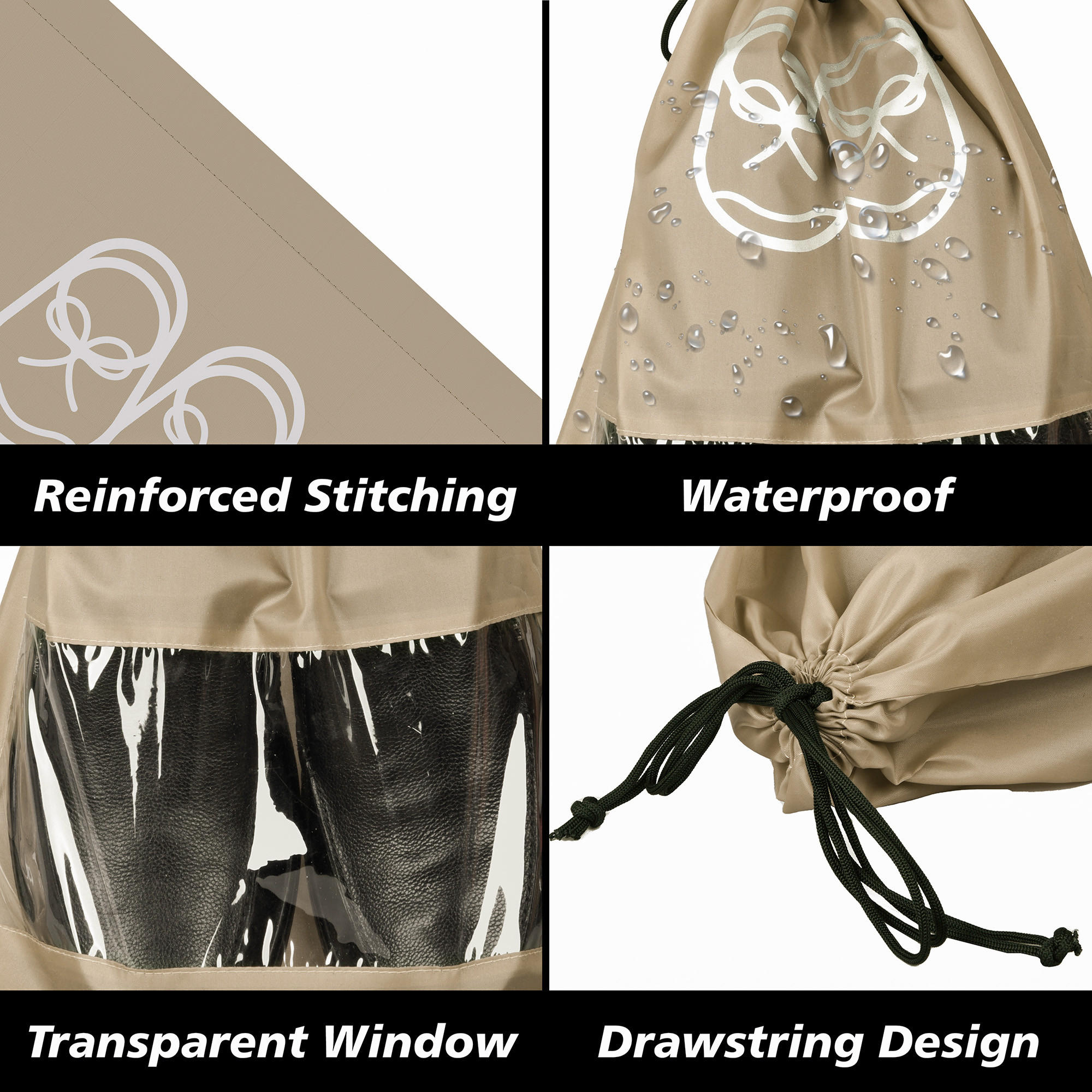 Kuber Industries Travel Shoe Organizer | Storage Bags for Travel | Travel Shoe Carrying Bag | Storage Organizers Set | Shoe Cover with Transparent Window | Shoe Dori Cover | Brown