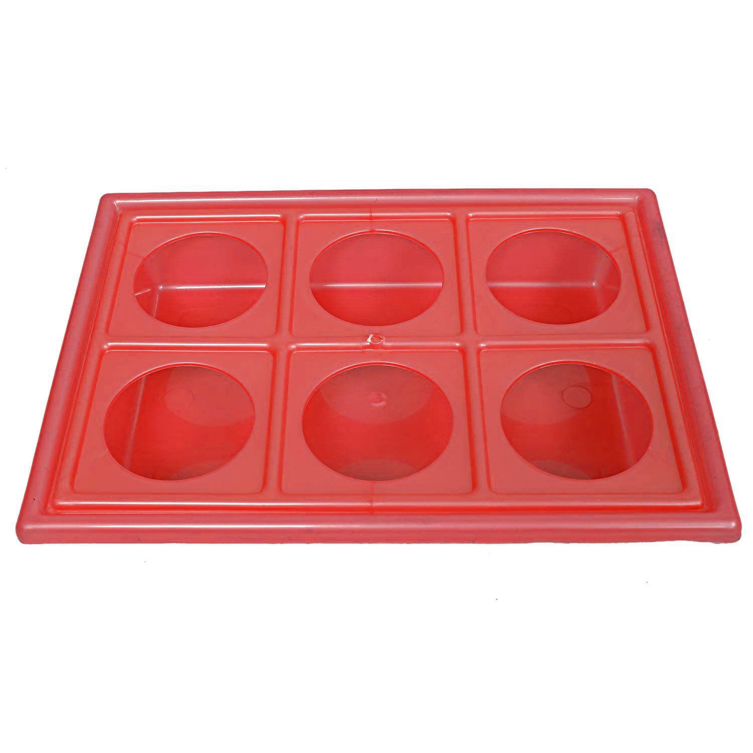 Kuber Industries Tray with Cutout Handles, Cup Display for Kitchenware, Plastic Glass Holder, One Size, 6 Slots (Pink)