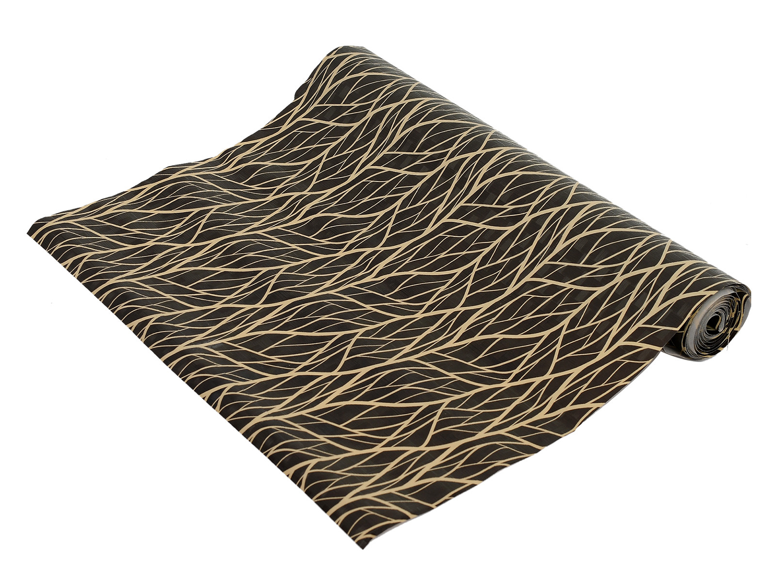 Kuber Industries Tree Printed PVC Anti Slip Skid Shelf Mat, 10 Mtr (Black)