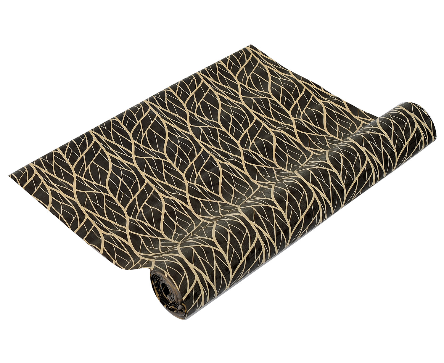 Kuber Industries Tree Printed PVC Anti Slip Skid Shelf Mat, 10 Mtr (Black)