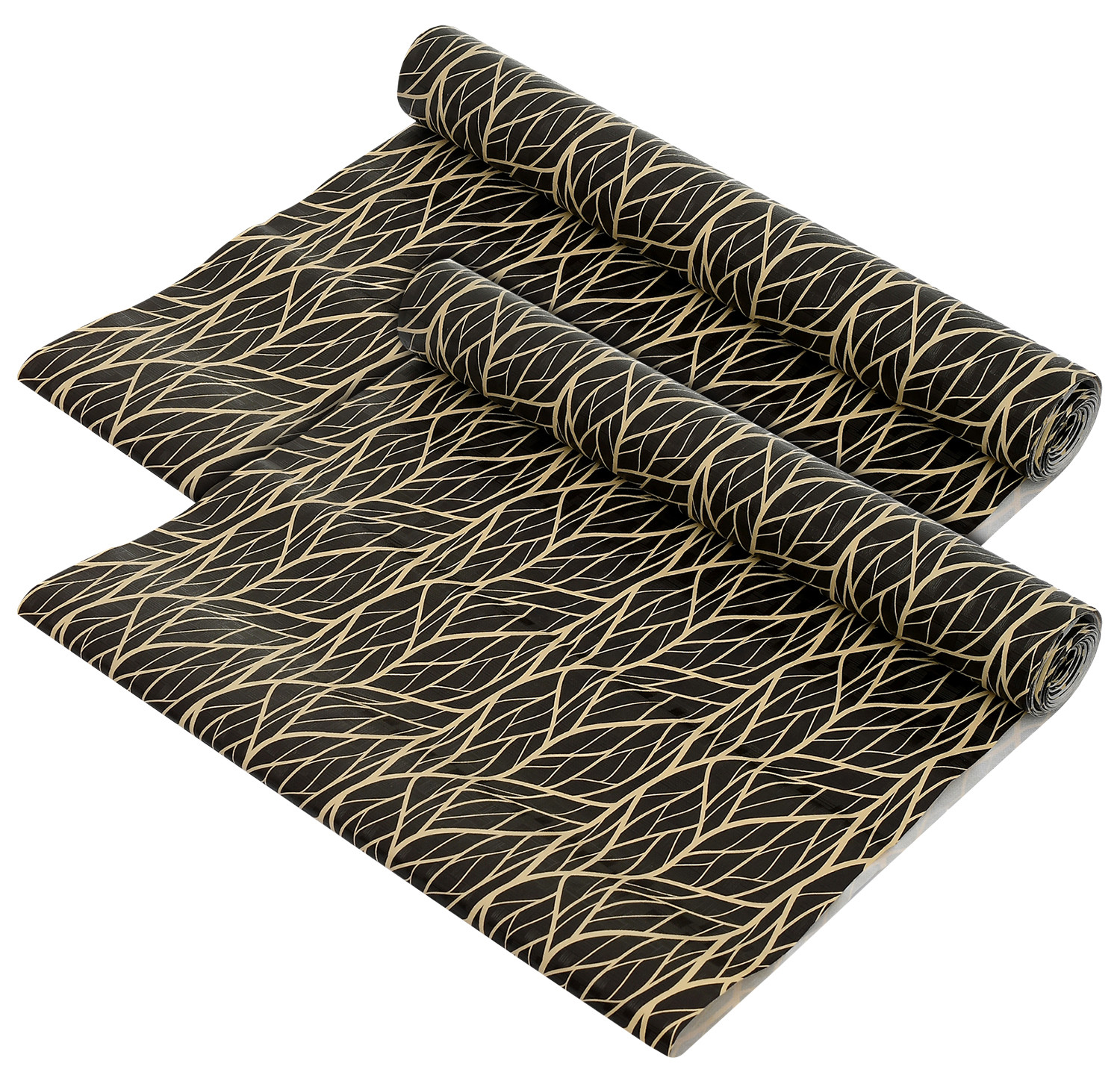 Kuber Industries Tree Printed PVC Anti Slip Skid Shelf Mat, 10 Mtr (Black)