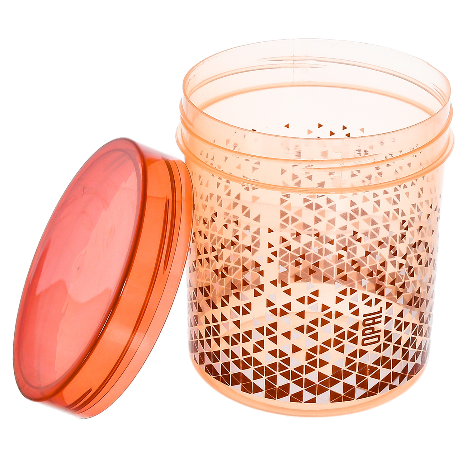 Kuber Industries Tringle Printed Plastic Storage Container For Cereals, Spices, Dry fruits, Snackes With Lid, 500ml & 1000ml Pack of 6 ( Brown)-46KM0547