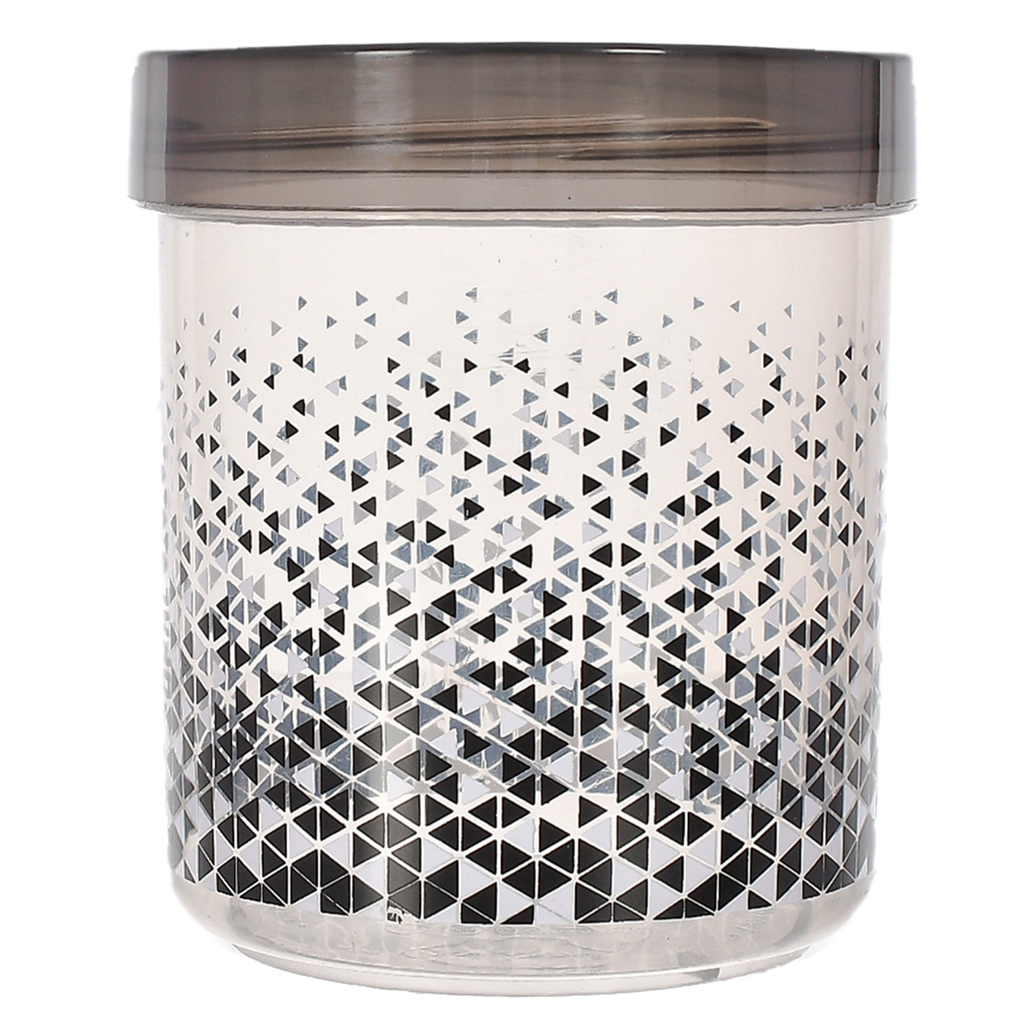 Kuber Industries Tringle Printed Plastic Storage Container For Cereals, Spices, Dry fruits, Snackes With Lid, 500ml & 1000ml Pack of 6 (Black)-46KM0549