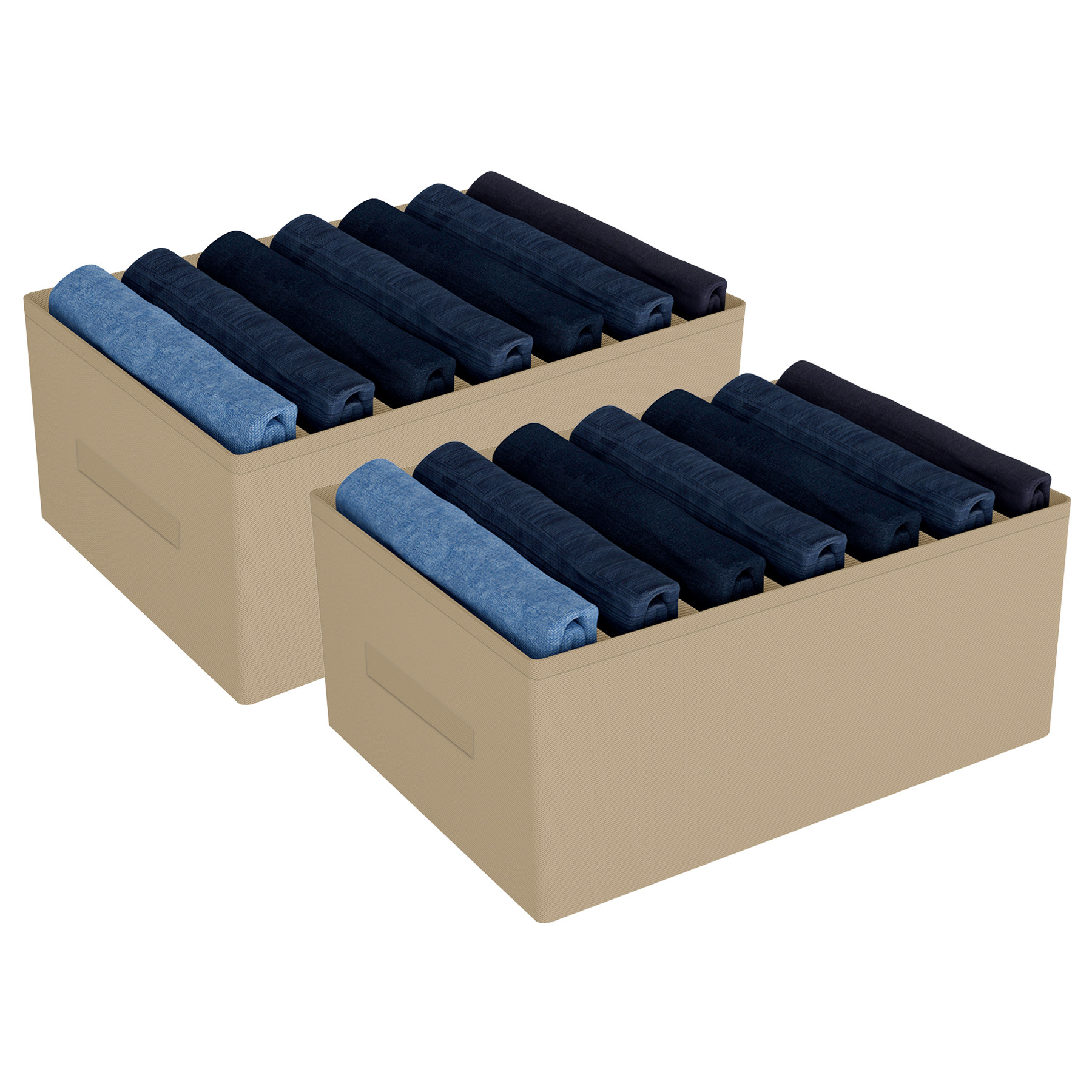 Kuber Industries Trouser Box | Wardrobe Organizer | Clothes Organizer | Storage Box for Pants-Shirt-Sweaters-Bra Panty-Socks | 7-Grid Closet Organizer | Plain | Medium | Brown