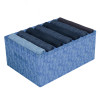 Kuber Industries Trouser Box | Wardrobe Organizer | Clothes Organizer | Storage Box for Pants-Shirt-Sweaters-Bra Panty-Socks | 7-Grid Closet Organizer | Zig-Zag | Medium | Blue