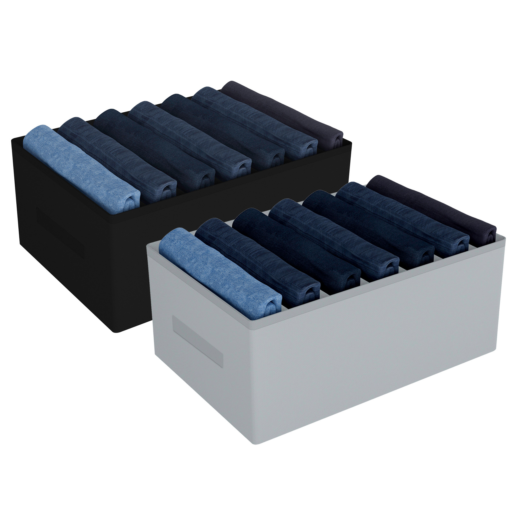 Kuber Industries Trouser Box | Wardrobe Organizer | Clothes Organizer | Storage Box for Pants-Shirt-Sweaters-Bra Panty-Socks | 7-Grid Closet Organizer | Medium | Pack of 2 | Multicolor