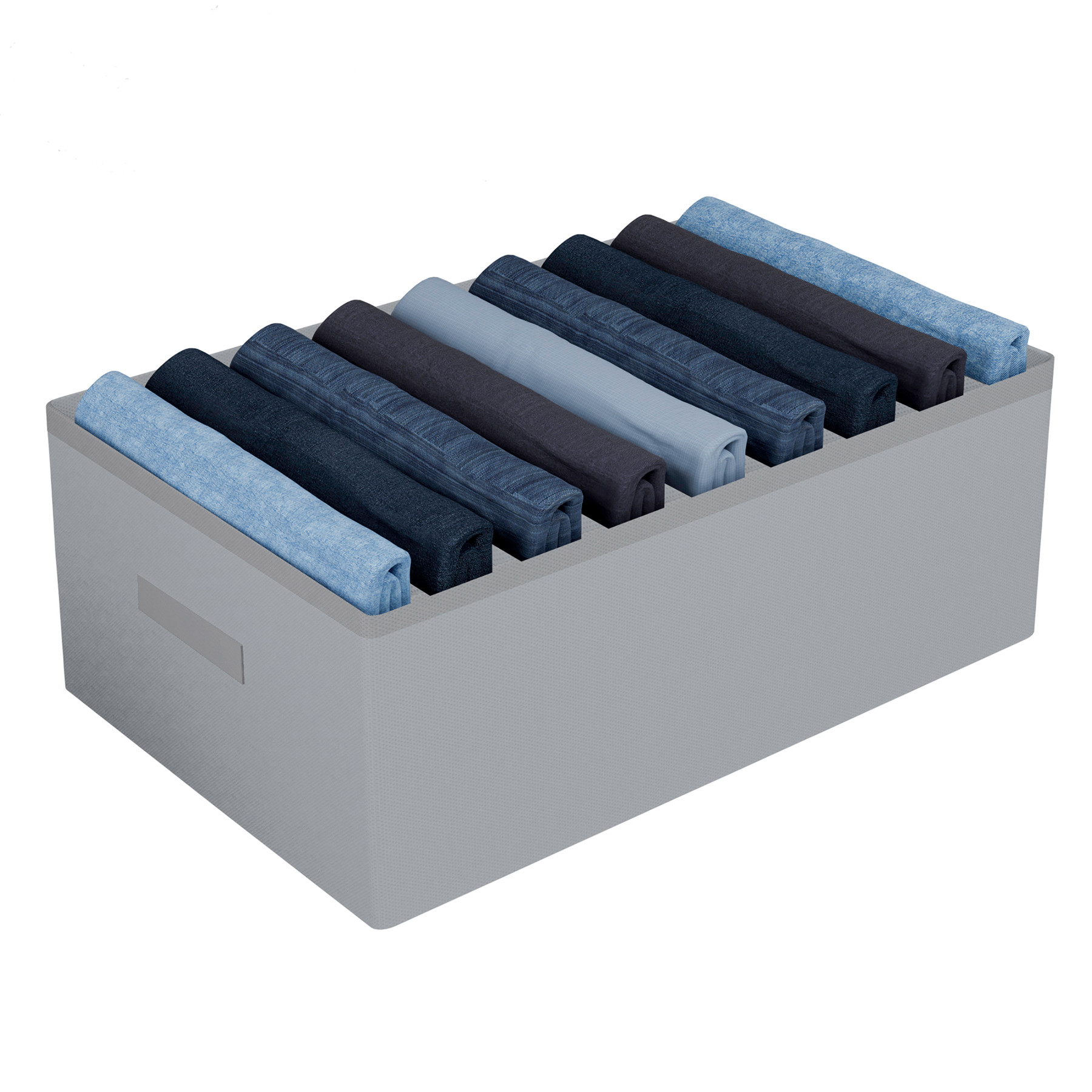 Kuber Industries Trouser Box | Wardrobe Organizer | Clothes Organizer | Storage Box for Pants-Shirt-Sweaters-Bra Panty-Socks | 9-Grid Closet Organizer | Plain | Large | Gray