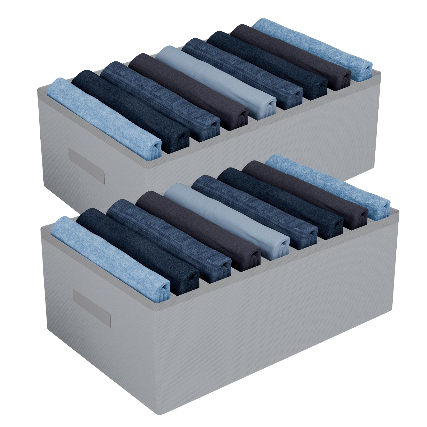 Kuber Industries Trouser Box | Wardrobe Organizer | Clothes Organizer | Storage Box for Pants-Shirt-Sweaters-Bra Panty-Socks | 9-Grid Closet Organizer | Plain | Large | Gray