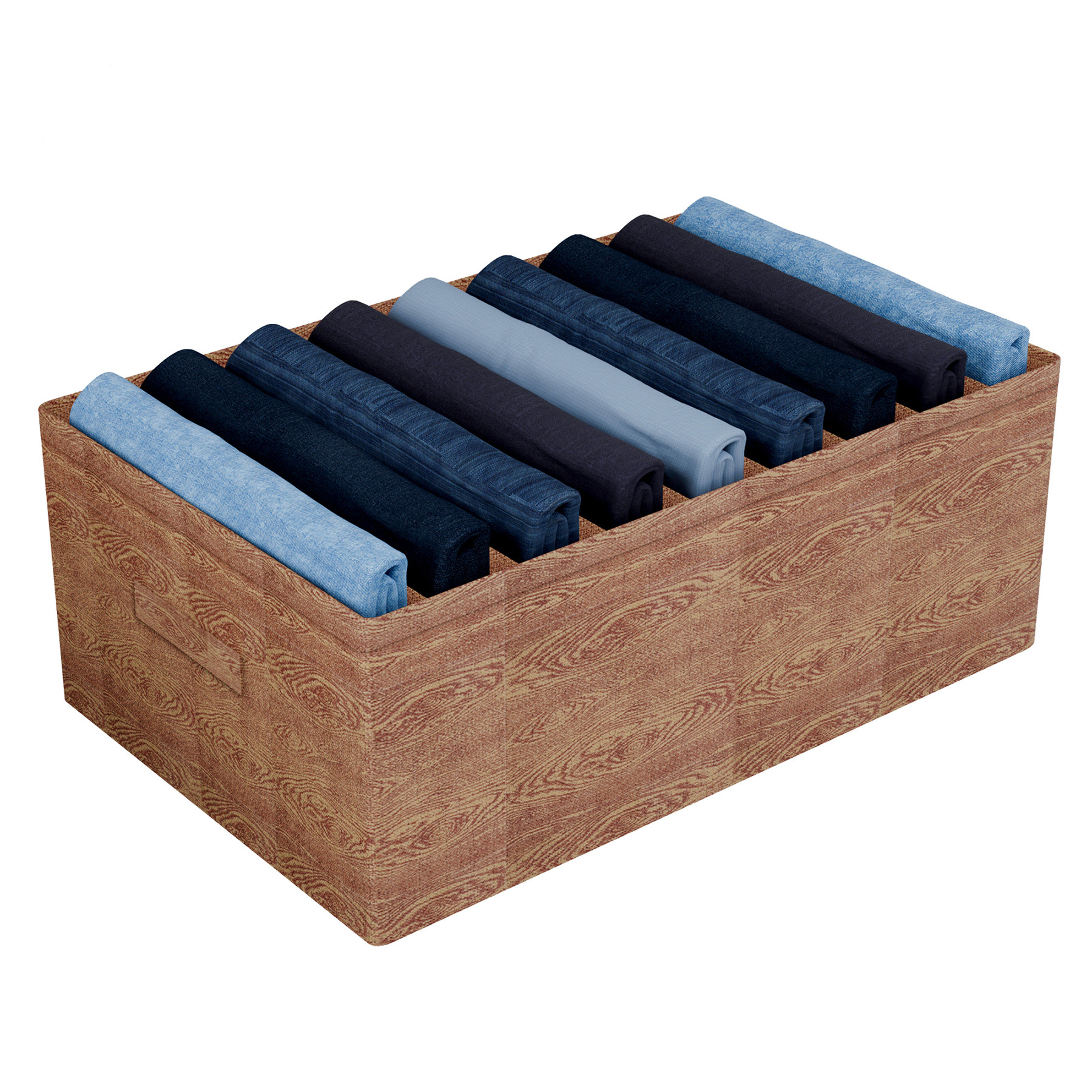 Kuber Industries Trouser Box | Wardrobe Organizer | Clothes Organizer | Storage Box for Pants-Shirt-Sweaters-Bra Panty-Socks | 9-Grid Closet Organizer | Large | Wooden