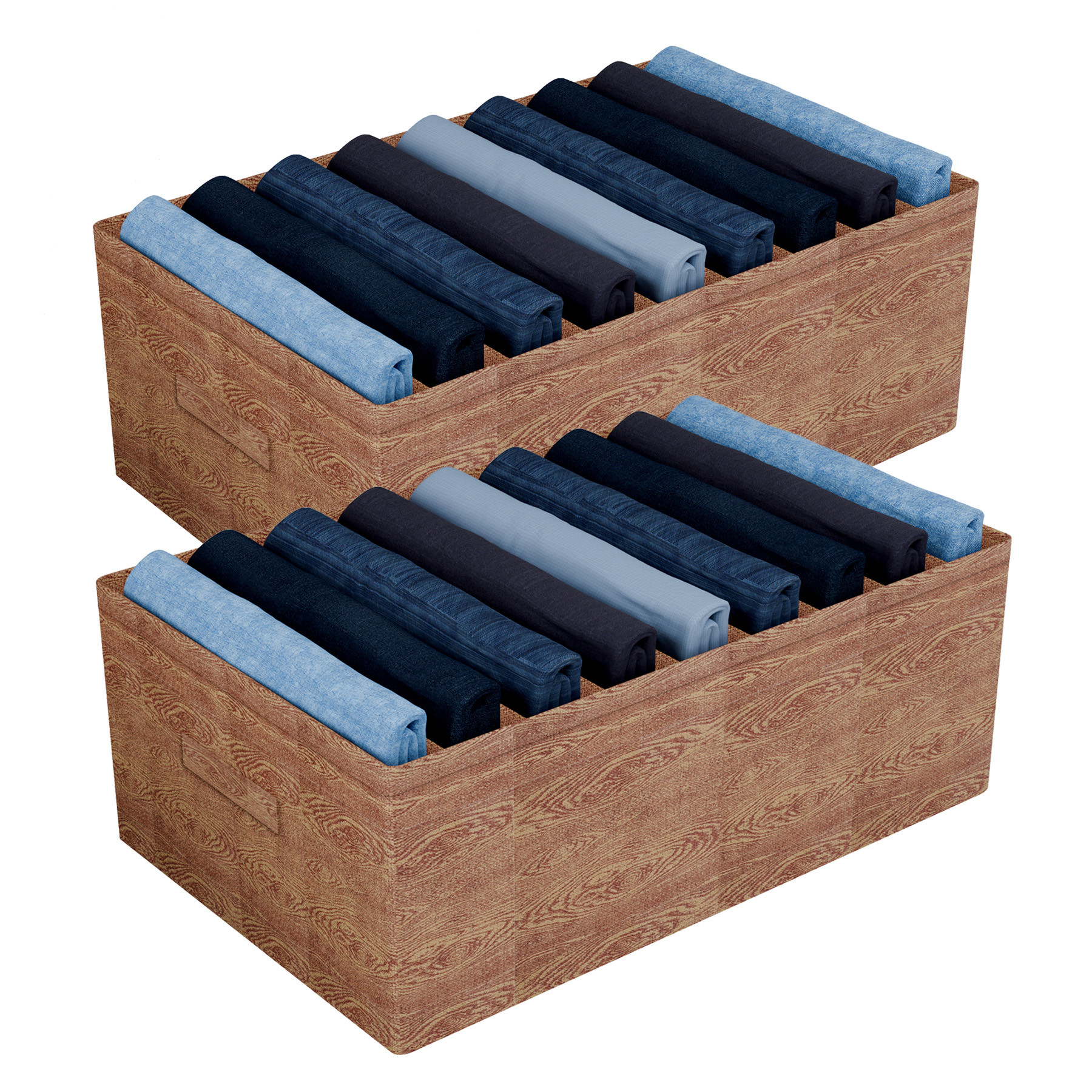 Kuber Industries Trouser Box | Wardrobe Organizer | Clothes Organizer | Storage Box for Pants-Shirt-Sweaters-Bra Panty-Socks | 9-Grid Closet Organizer | Large | Wooden