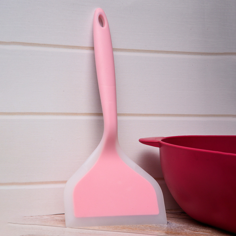 Kuber Industries Turner | Silicone Wide Spatula Turner | Spatulas Turner for Nonstick Cookware | Omelette Turner for Cooking | Kitchen Turners | New Big Spatula | Pink