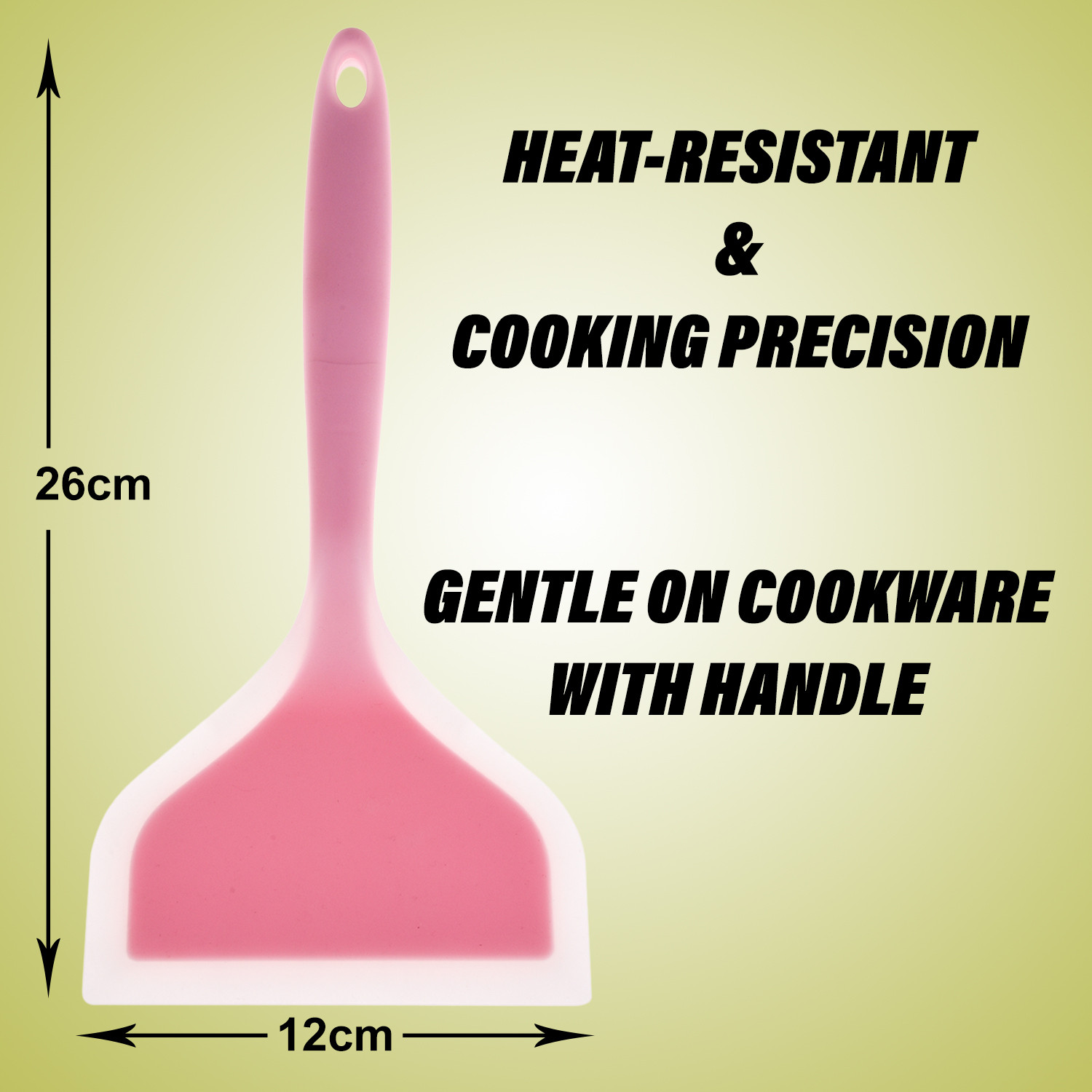 Kuber Industries Turner | Silicone Wide Spatula Turner | Spatulas Turner for Nonstick Cookware | Omelette Turner for Cooking | Kitchen Turners | New Big Spatula | Pink