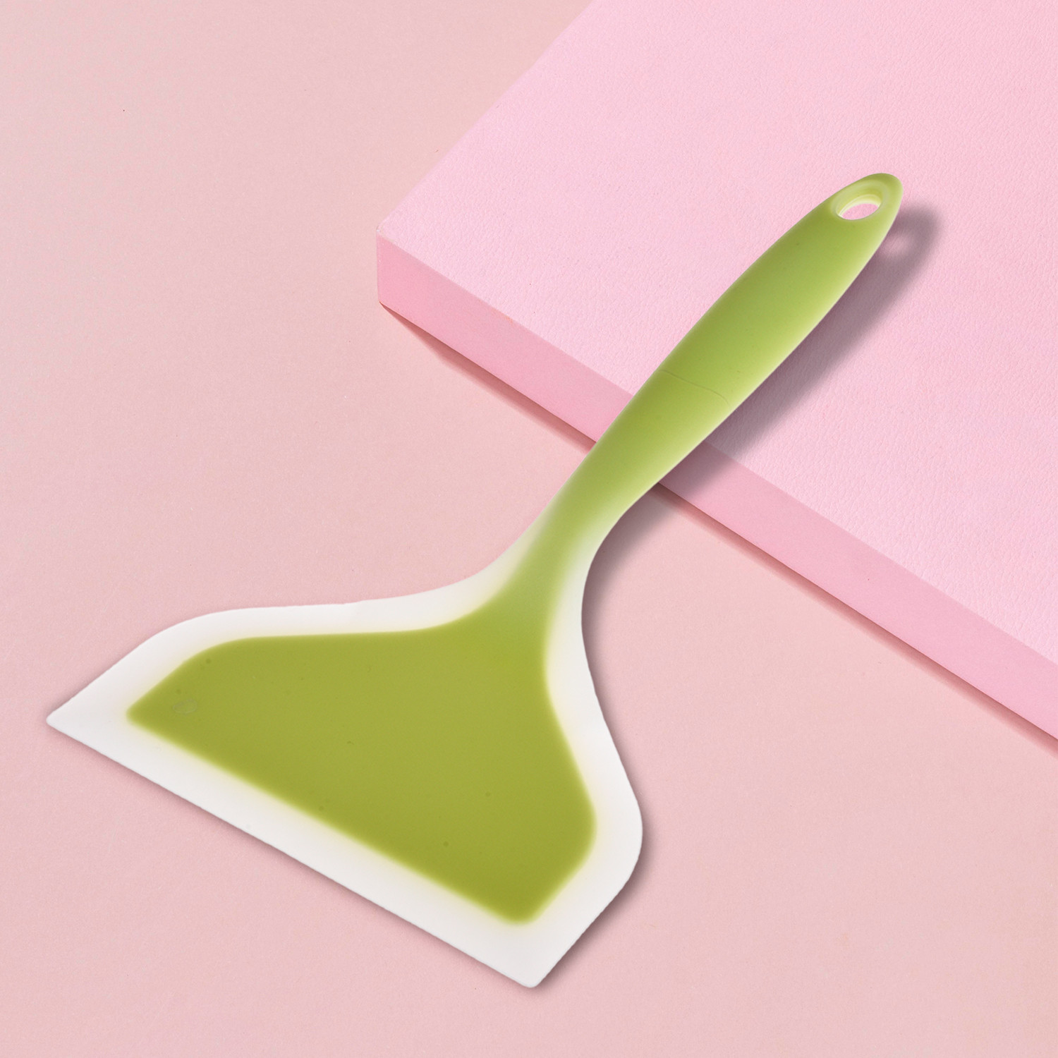 Kuber Industries Turner | Silicone Wide Spatula Turner | Spatulas Turner for Nonstick Cookware | Omelette Turner for Cooking | Kitchen Turners | New Big Spatula | Green
